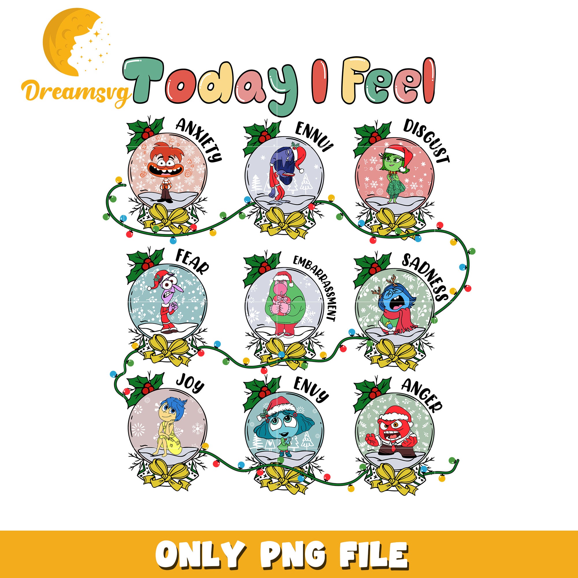 Today I Feel png, mickey mouse png, christmas png