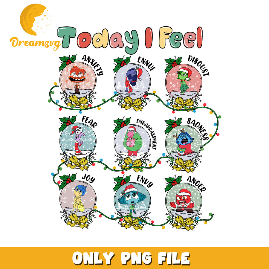 Today I Feel png, mickey mouse png, christmas png