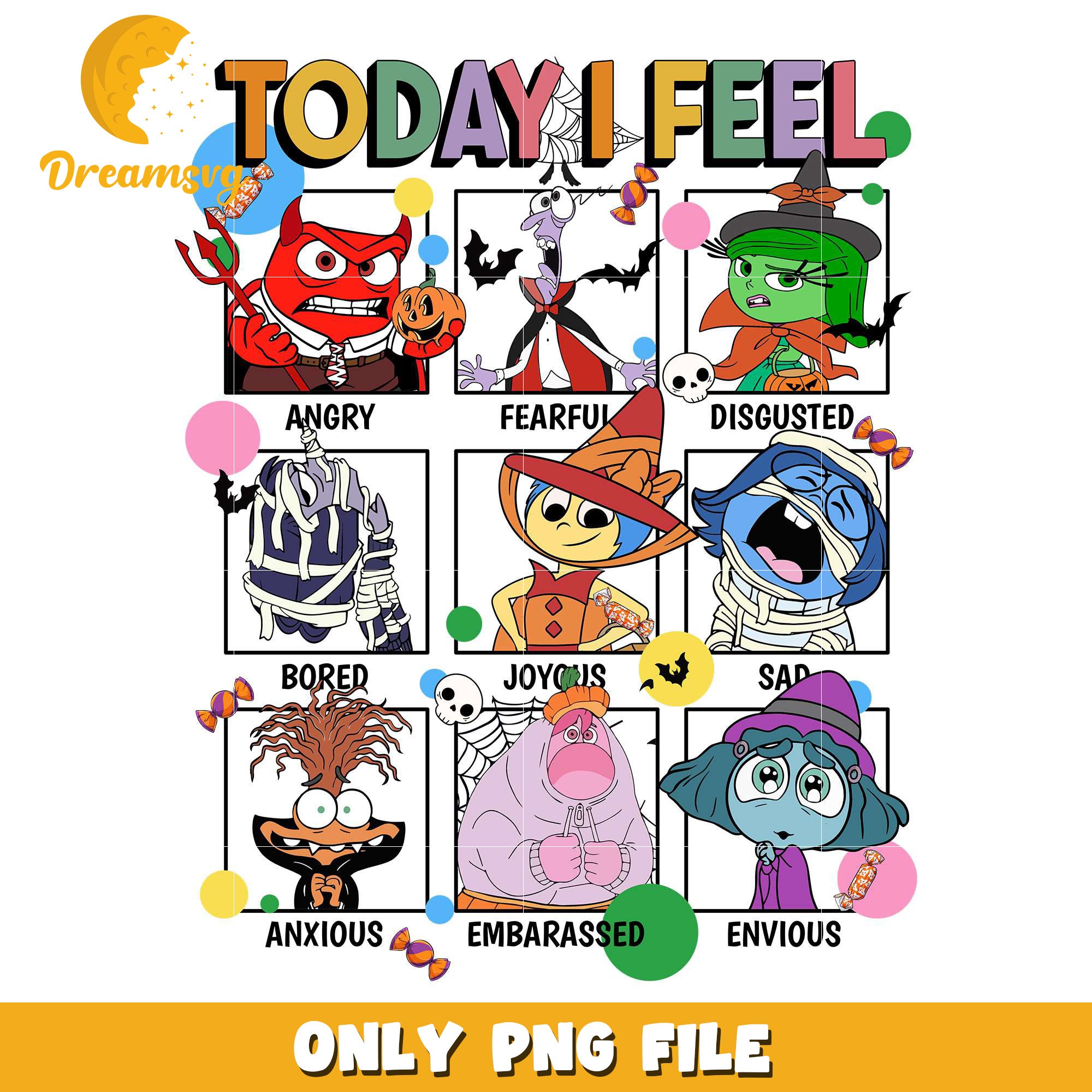 Today i feel design png, halloween games​​ png, halloween cookies​ png