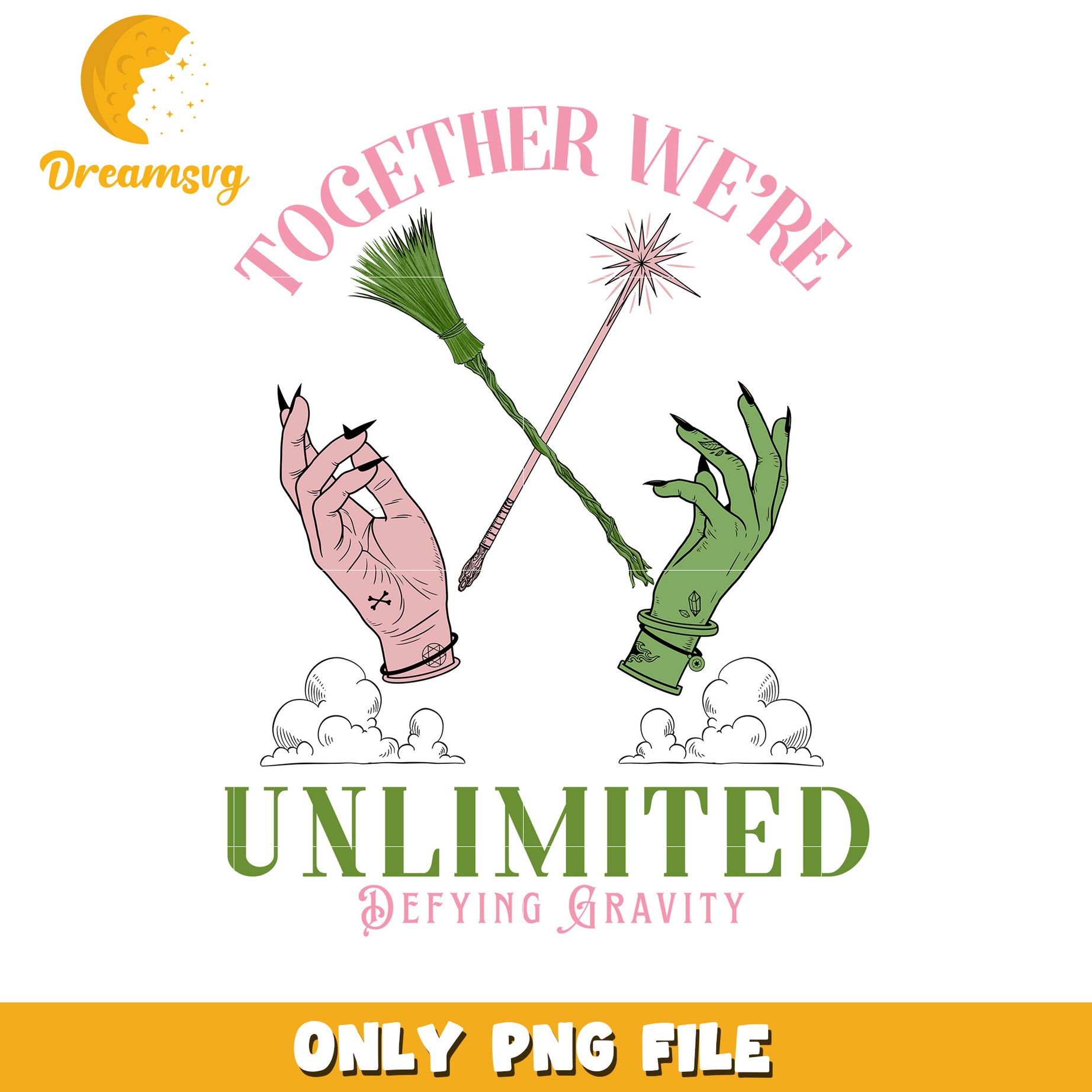 Together we're unlimited defying gravity png, wicked movie png
