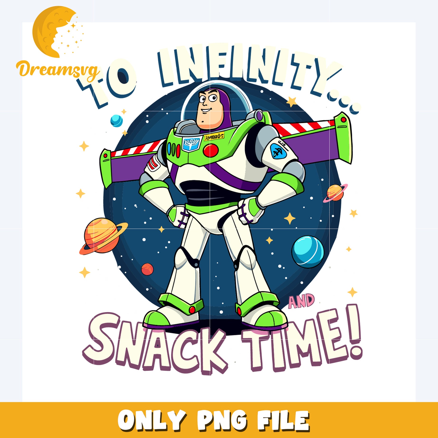 To infinity and beyond snack time png, disney world png, buzz lightyear png