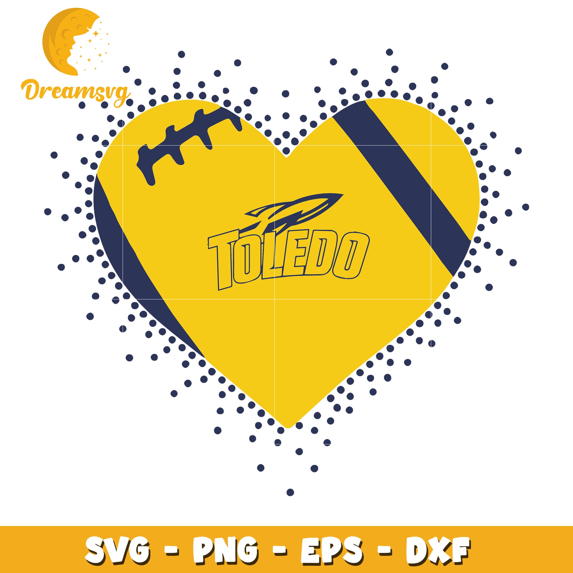 Toledo Heart SVG Design for Football Fans and Crafts