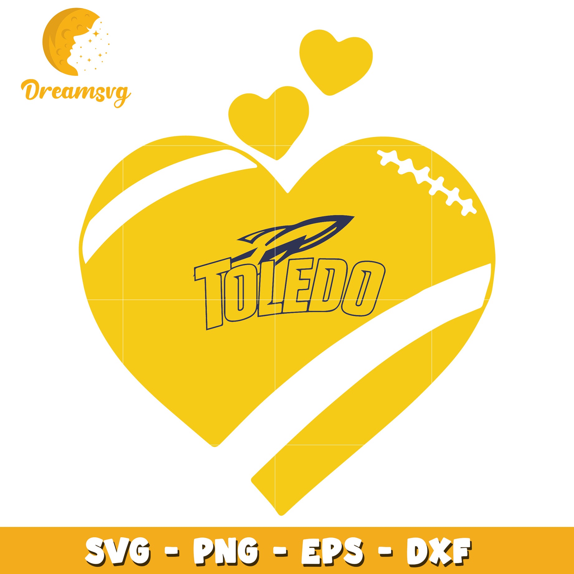 Toledo Rockets Heart SVG Cut File