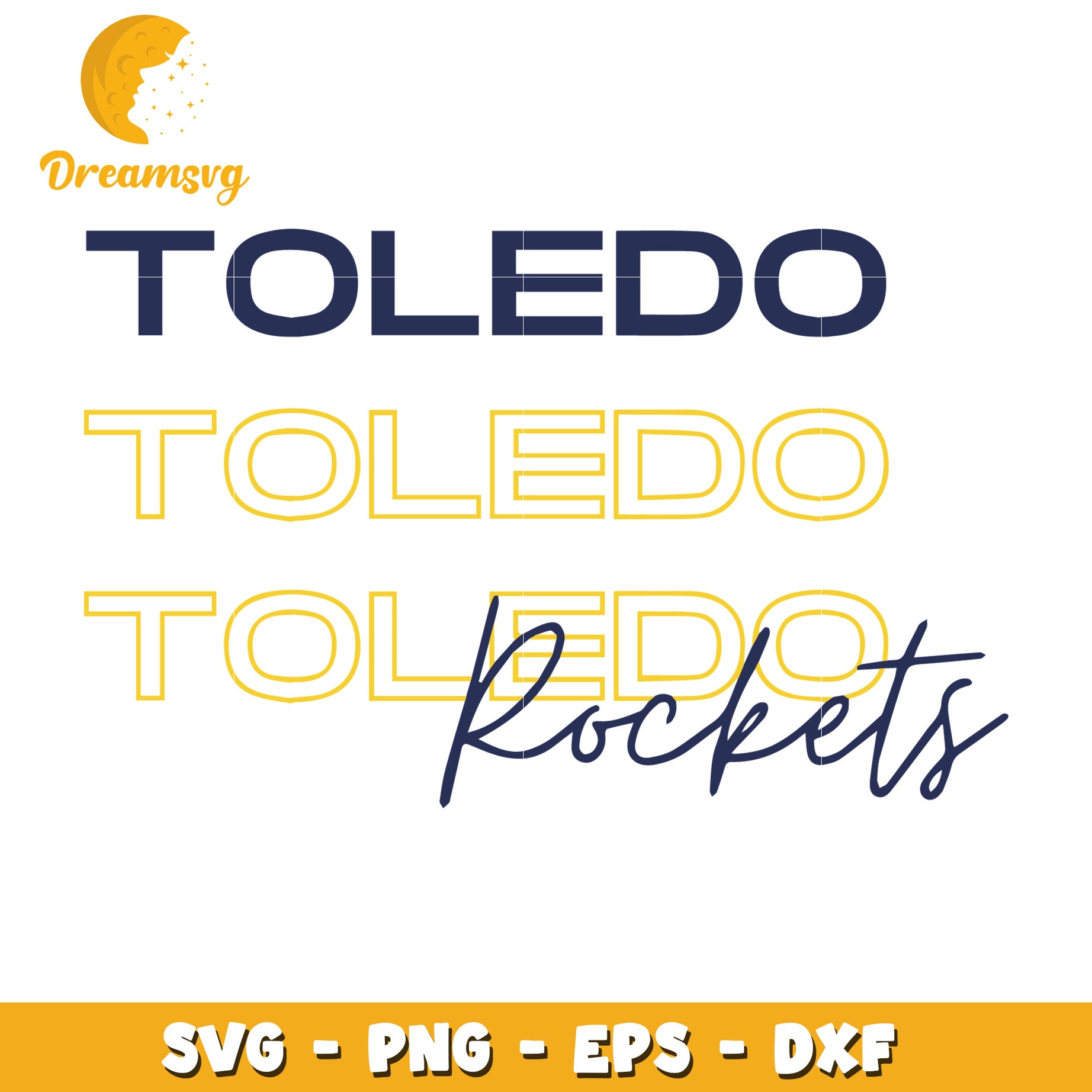 Toledo Rockets SVG PNG EPS DXF Cut Files