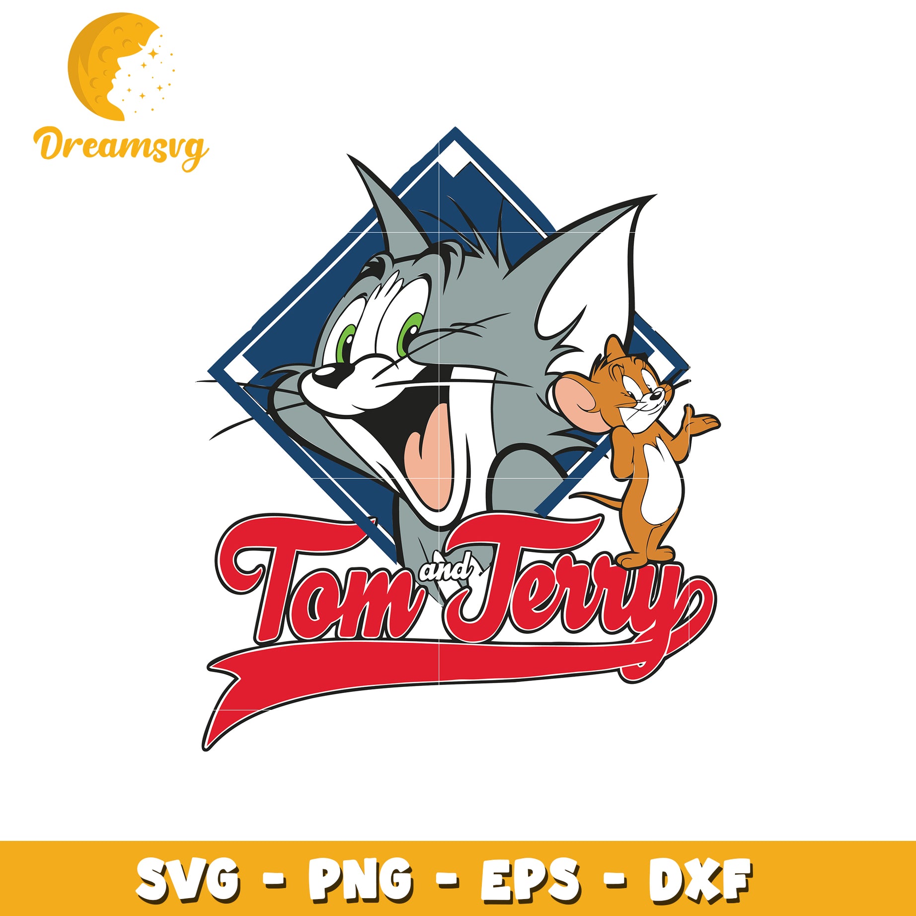 Tom and Jerry SVG Cut File Baseball Design