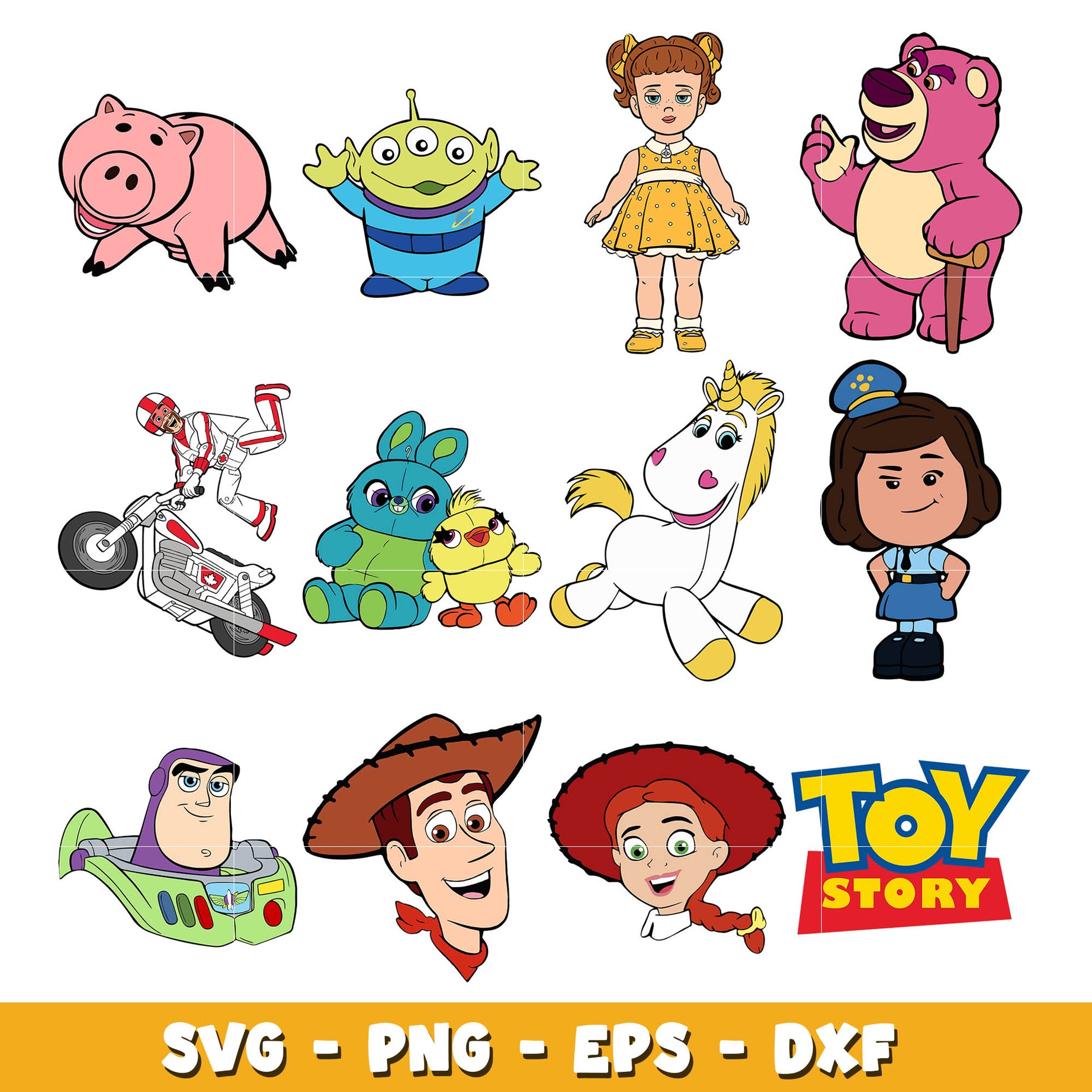 Toy Story Characters bundle svg, Toy Story svg, Disney cartoon svg, Digital download 