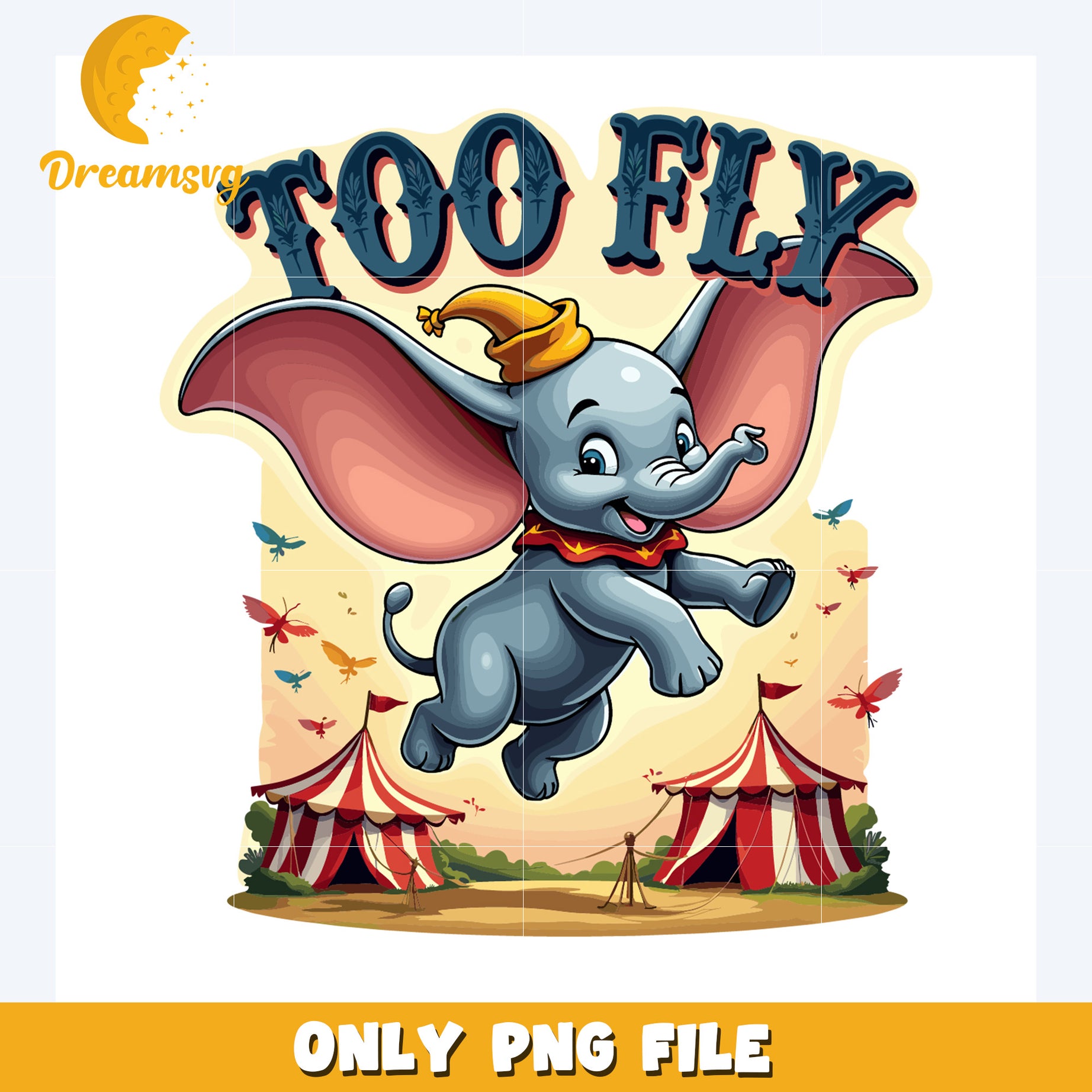 Too fly png, disney world png, cute elephent png