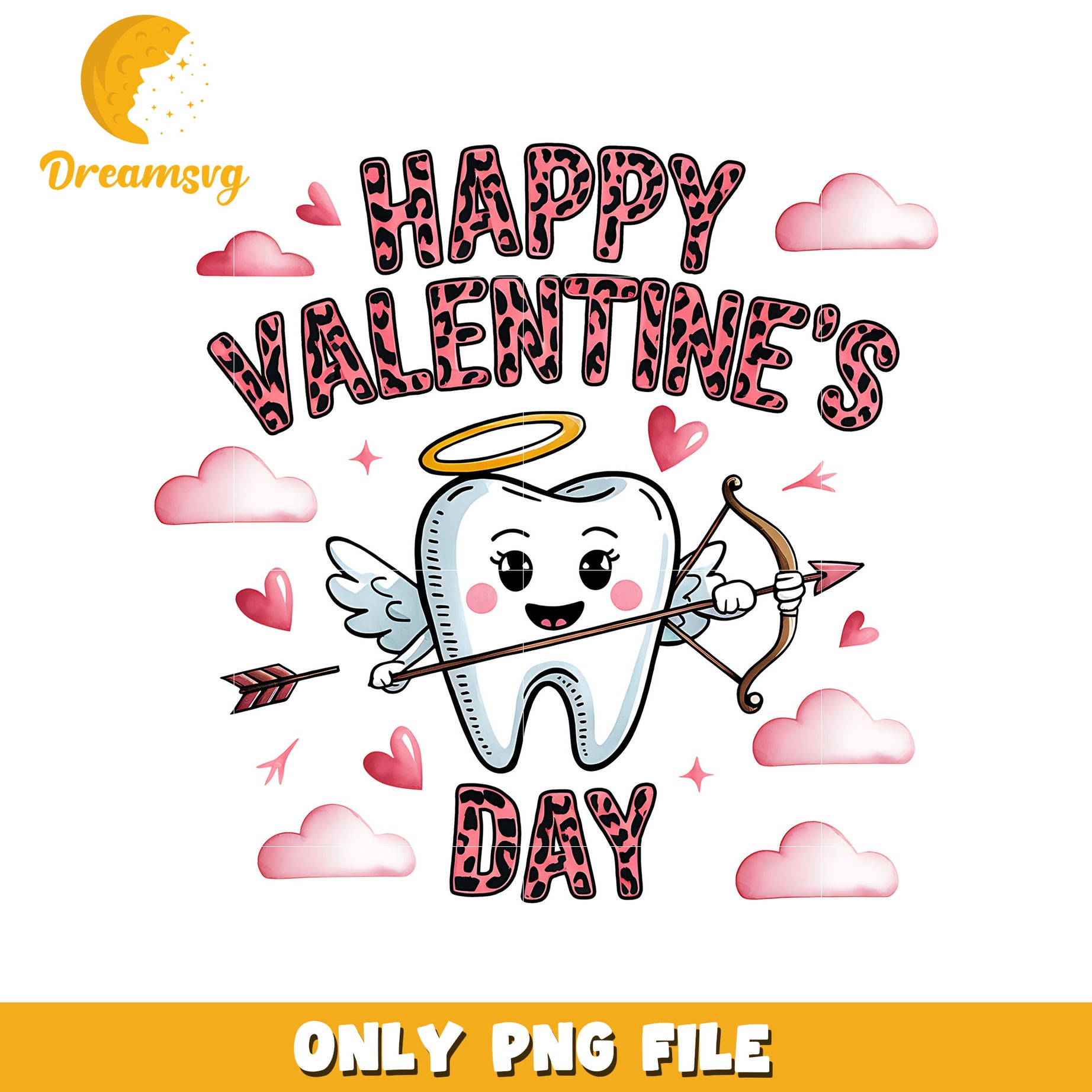 Tooth cupid happy valentine's day png, cupid png, tooth png