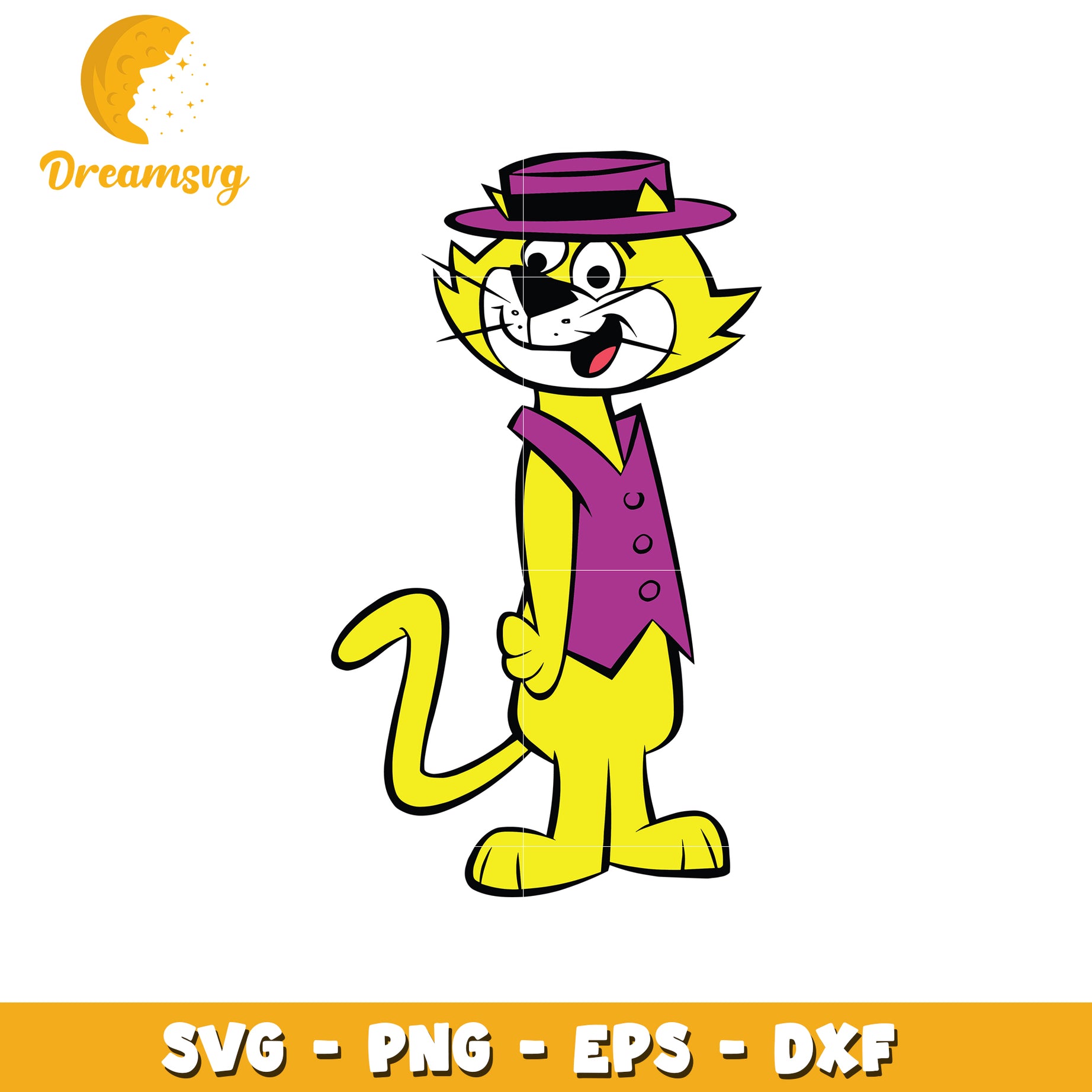 Top Cat SVG PNG EPS DXF Cut File