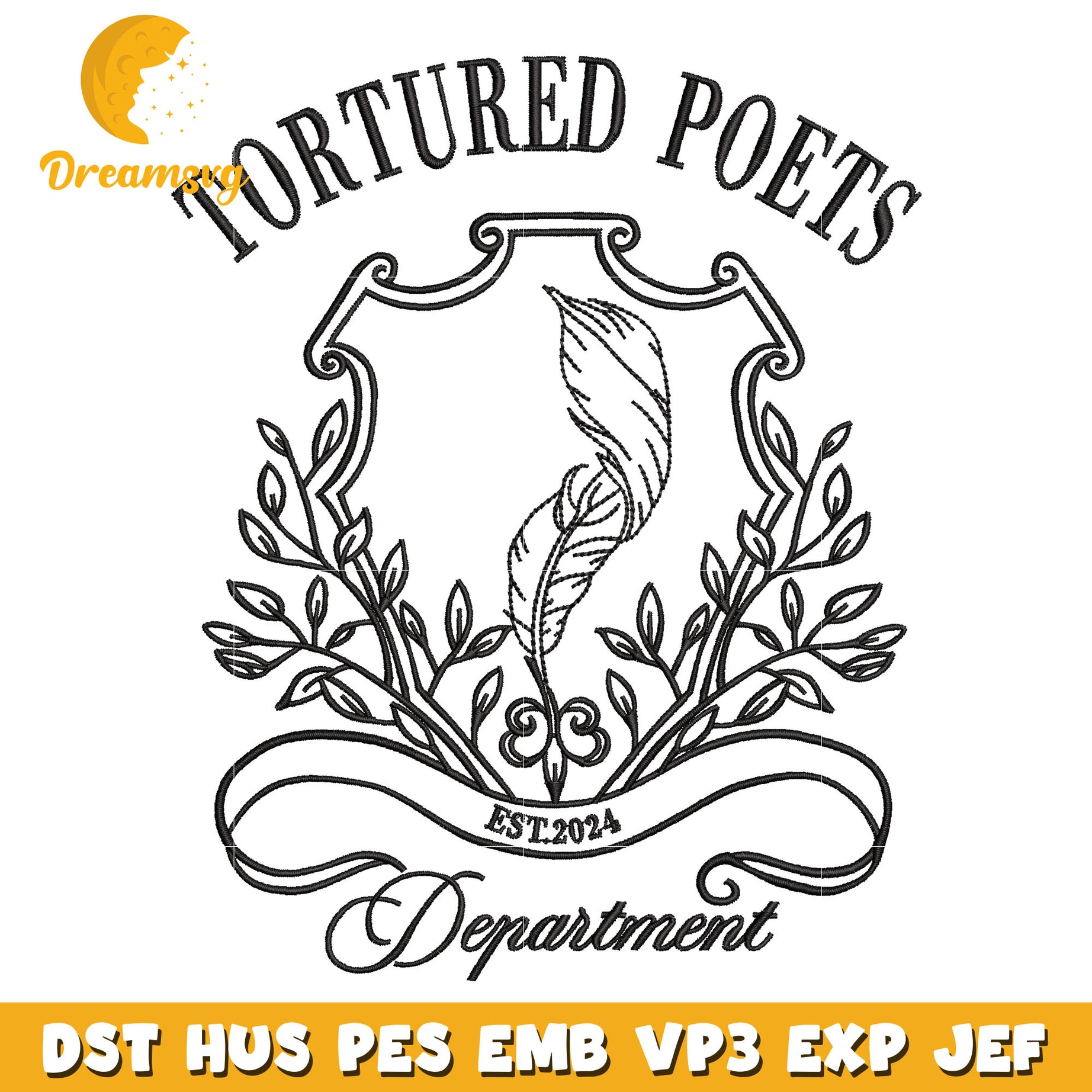 Tortured poets est 2024 embroidery design