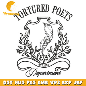 Tortured poets est 2024 embroidery design