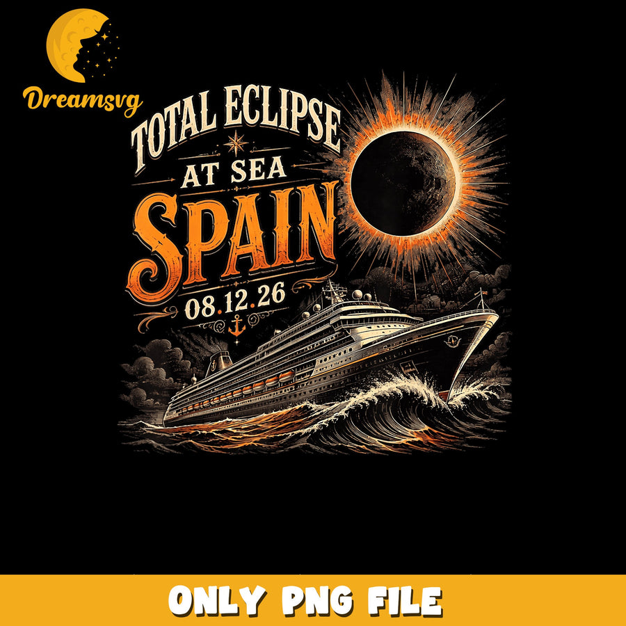 Total Eclipse PNG, Cruise Adventure, Spain 2026 PNG