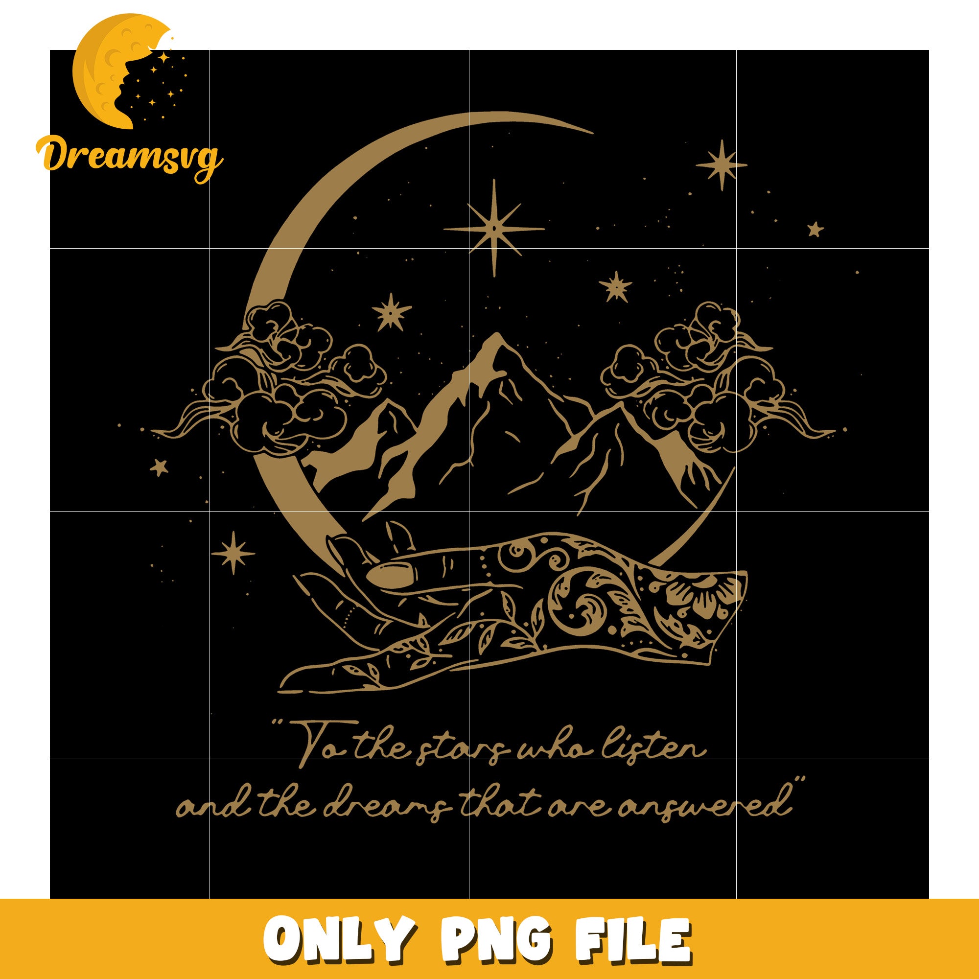 To the star who listen png, magical sky quote design png