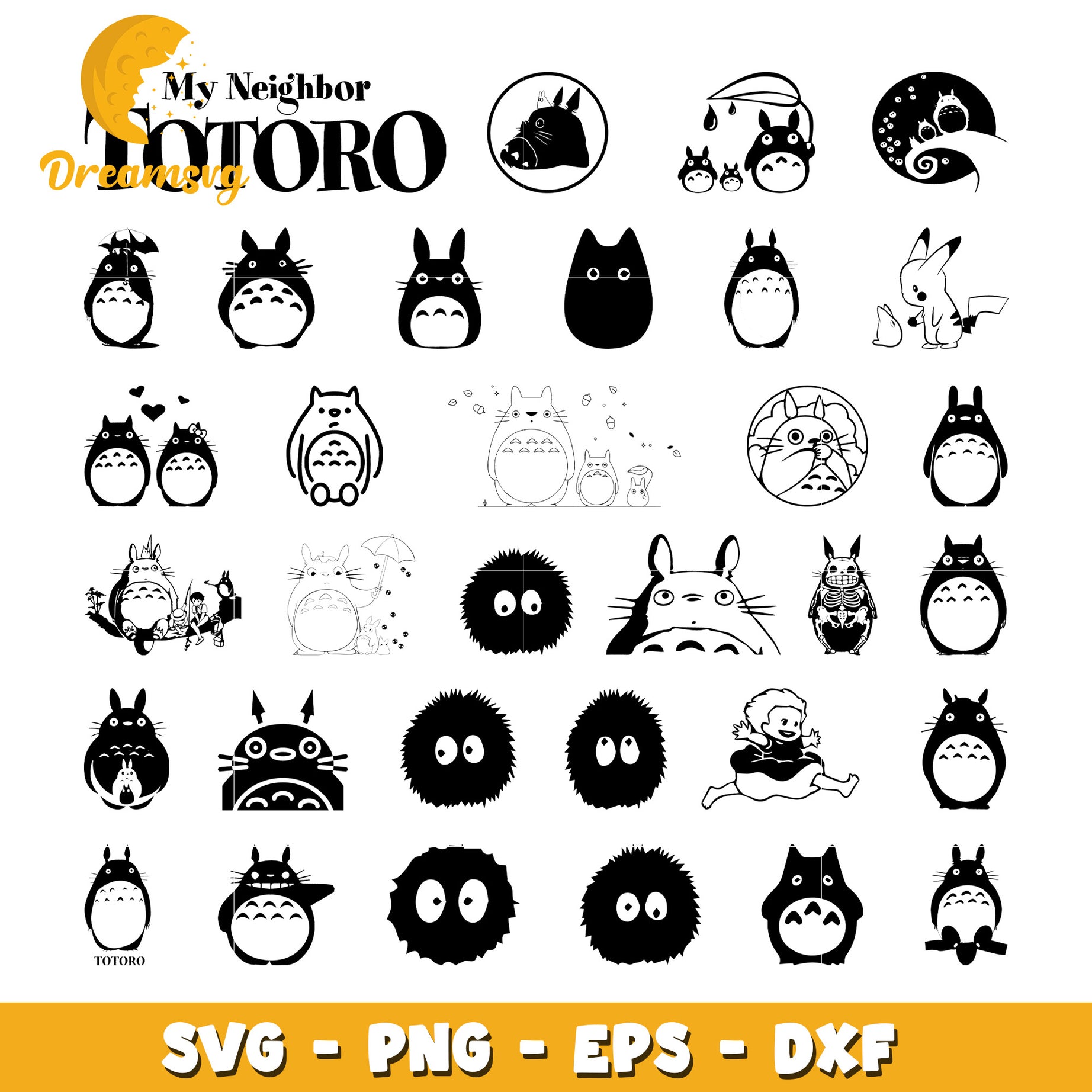 My Neighbor Totoro characters bundle svg, ghibli movies svg