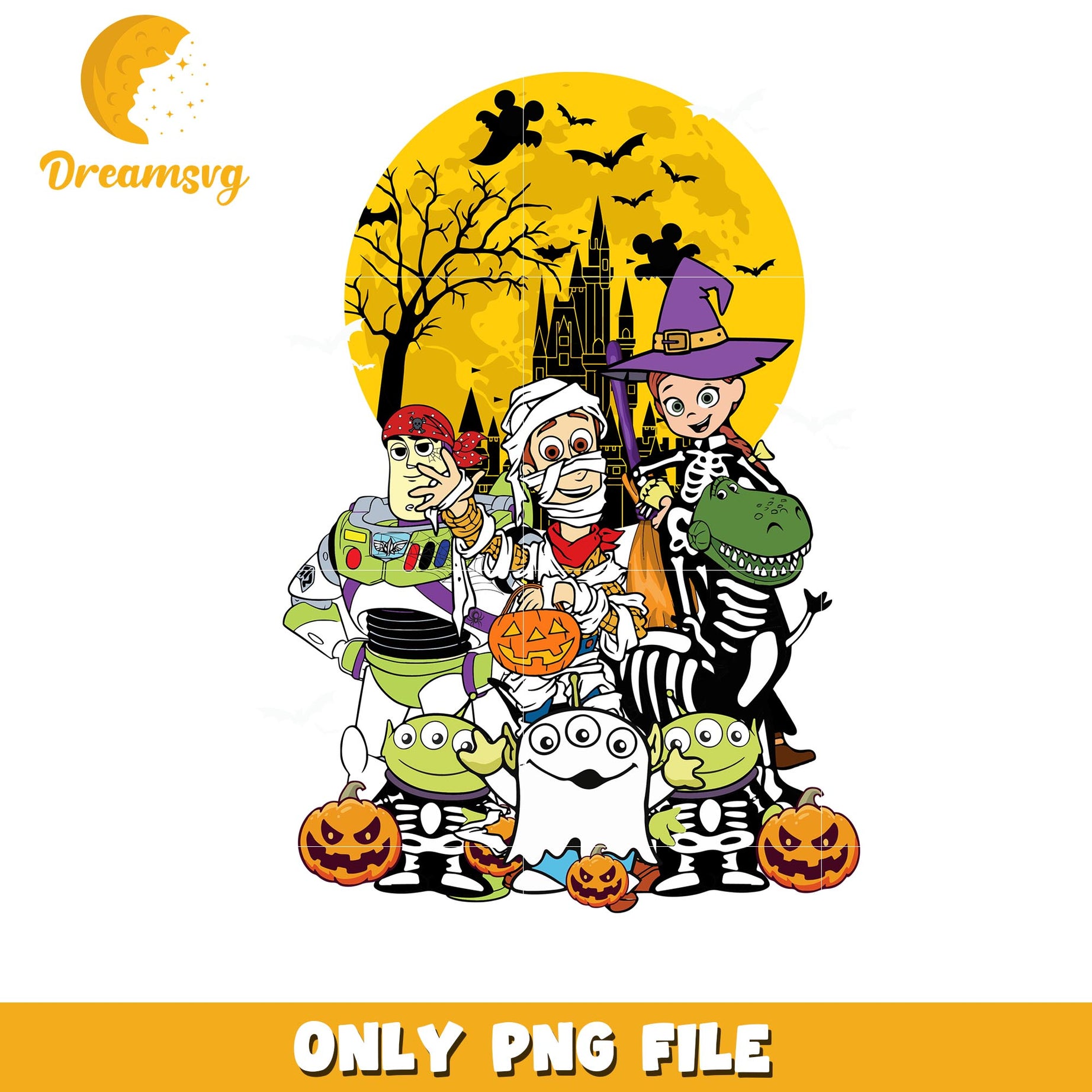 Toty story halloween night cosplay png, Disney friends halloween vibes png