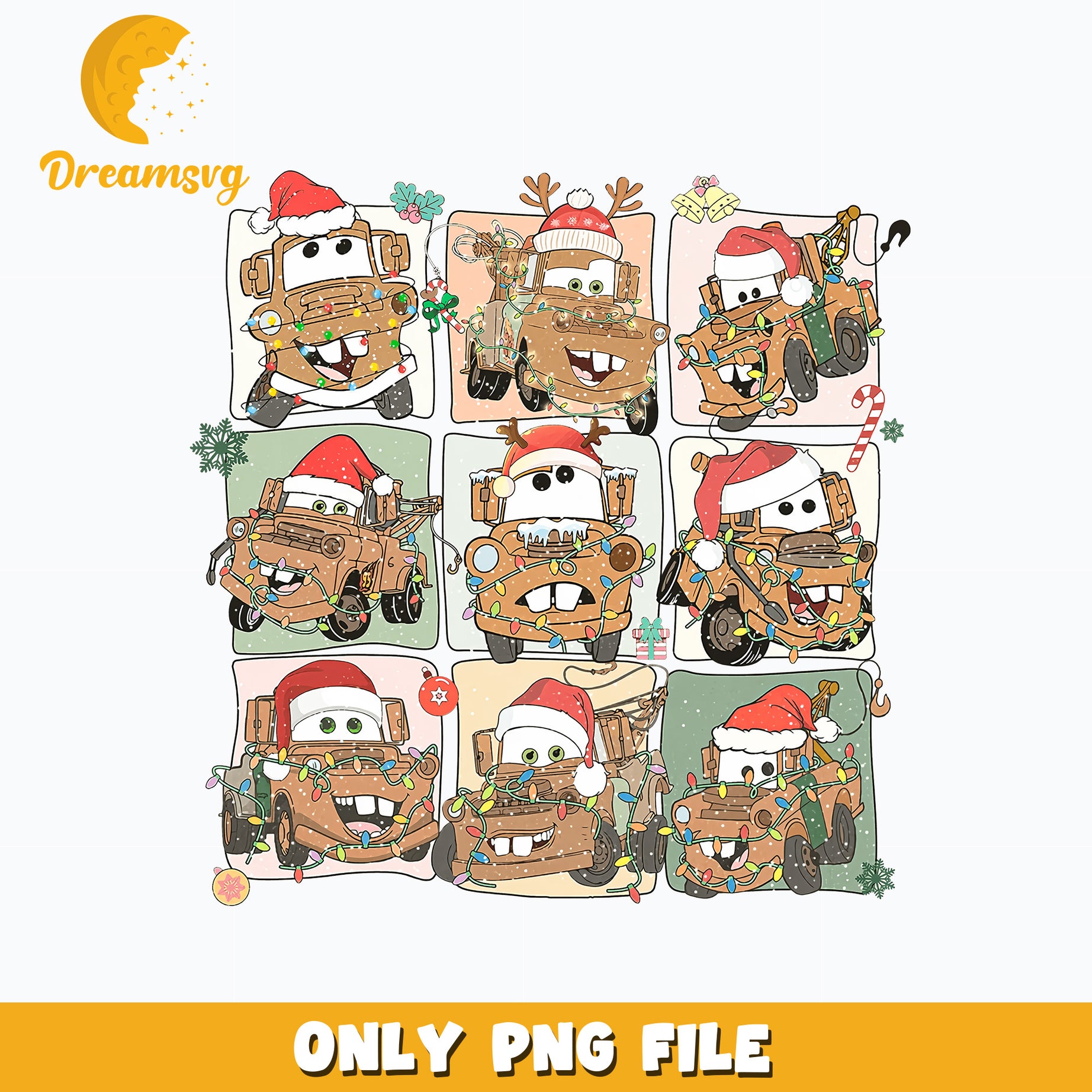 Tow Mater christmas png.