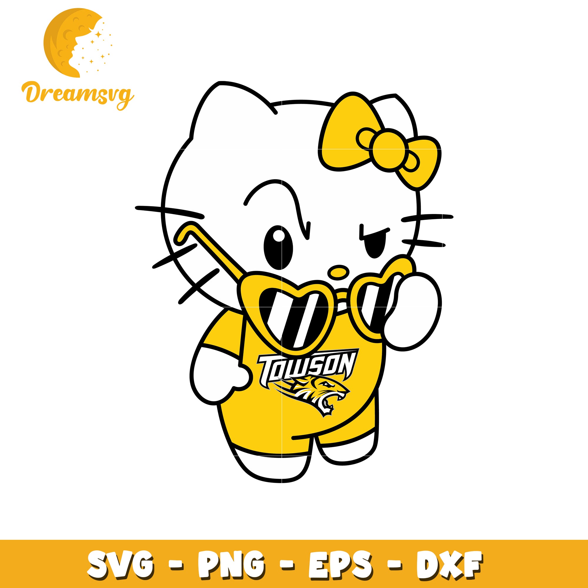 Towson Tiger Hello Kitty SVG
