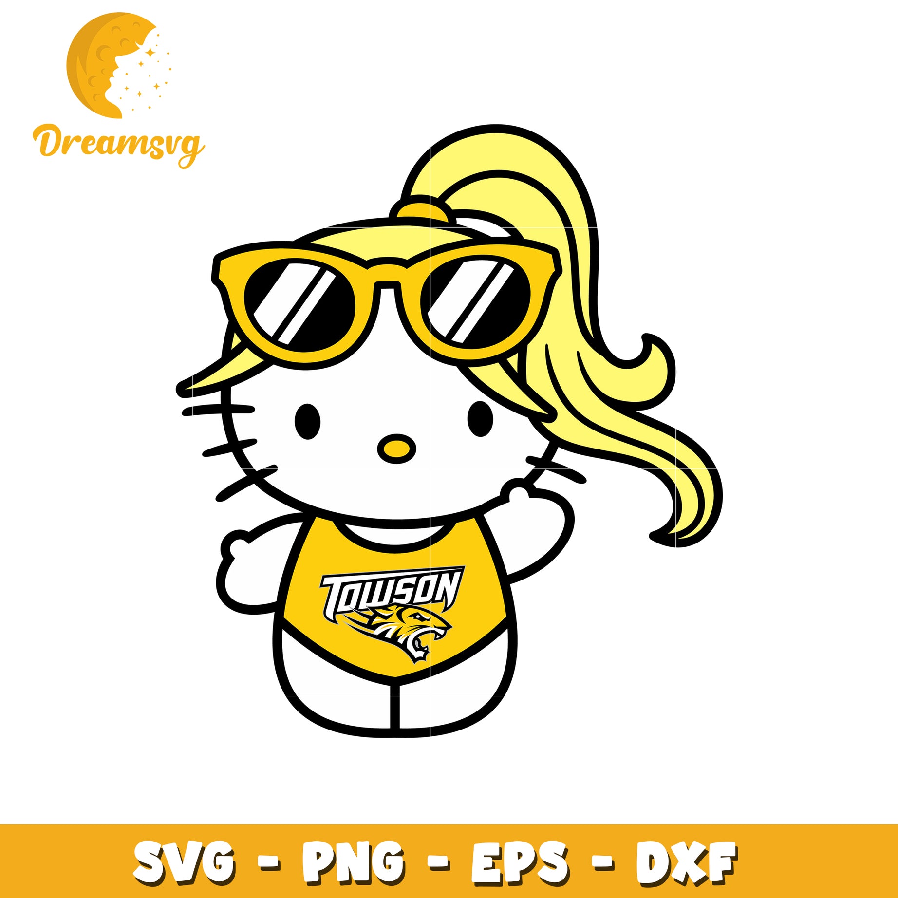 Towson Tiger Hello Kitty SVG Design