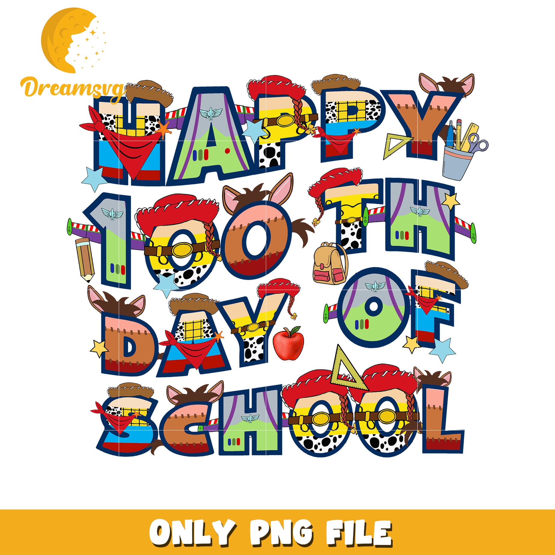 Toy Story 100th Day School PNG