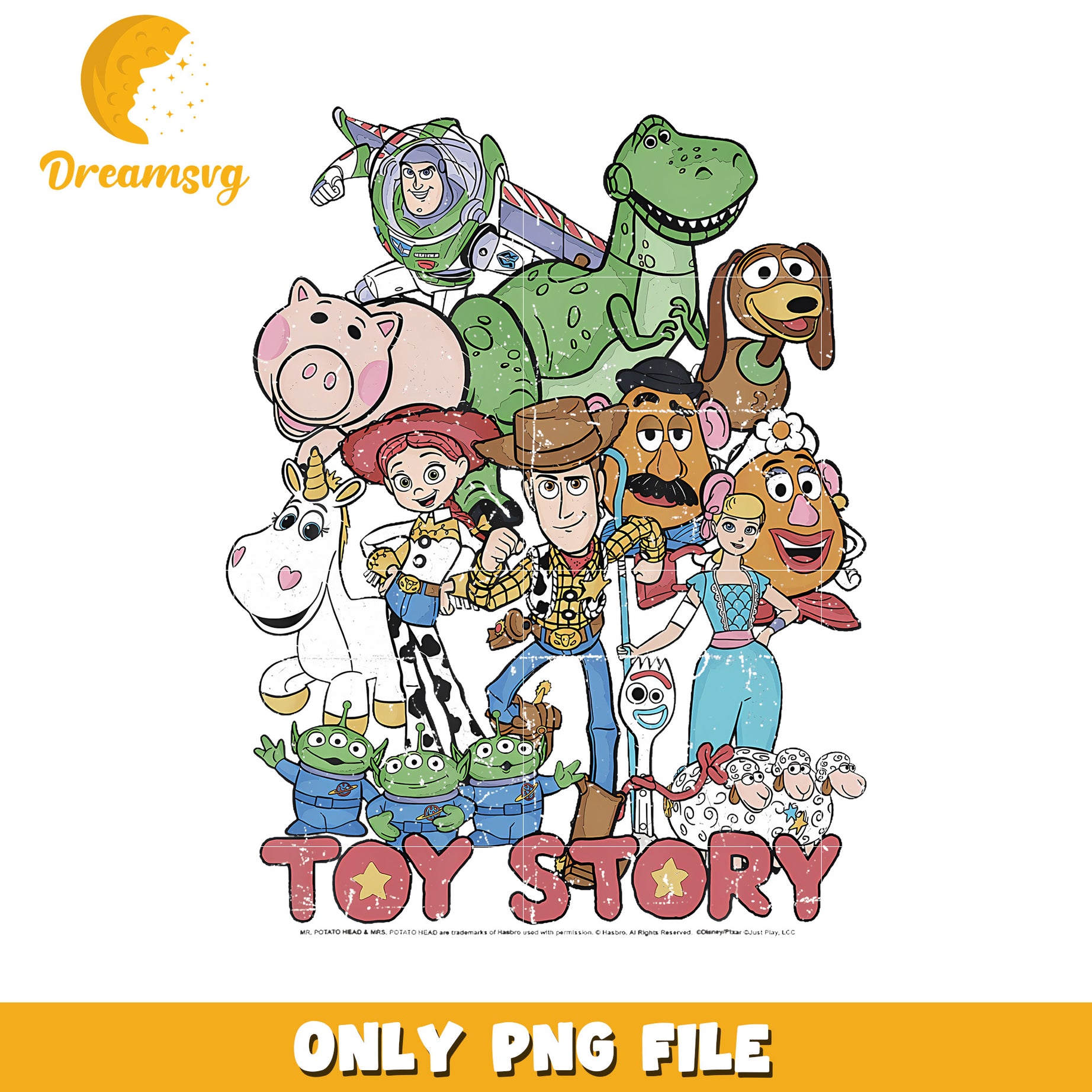 Toy Story All Stars Distressed png, cartoon png, happy holiday png