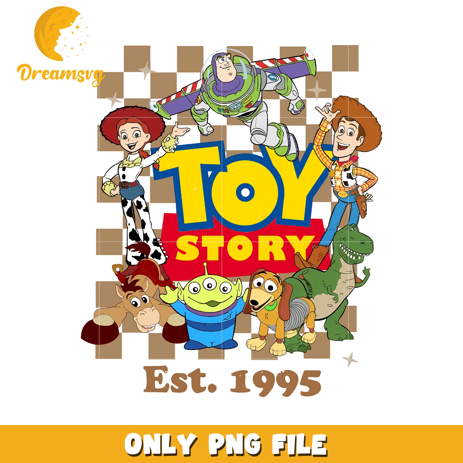 Toy Story Characters PNG File Est 1995 Fun Design