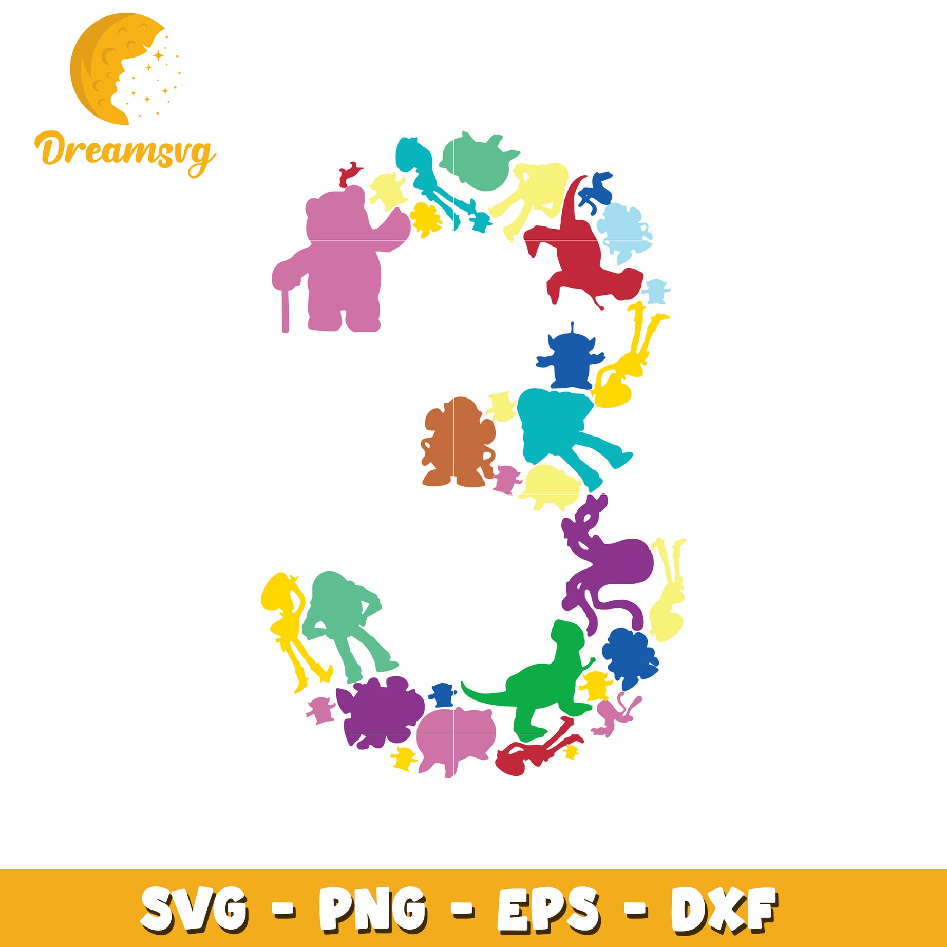 Toy Story Number 3 SVG Cut File