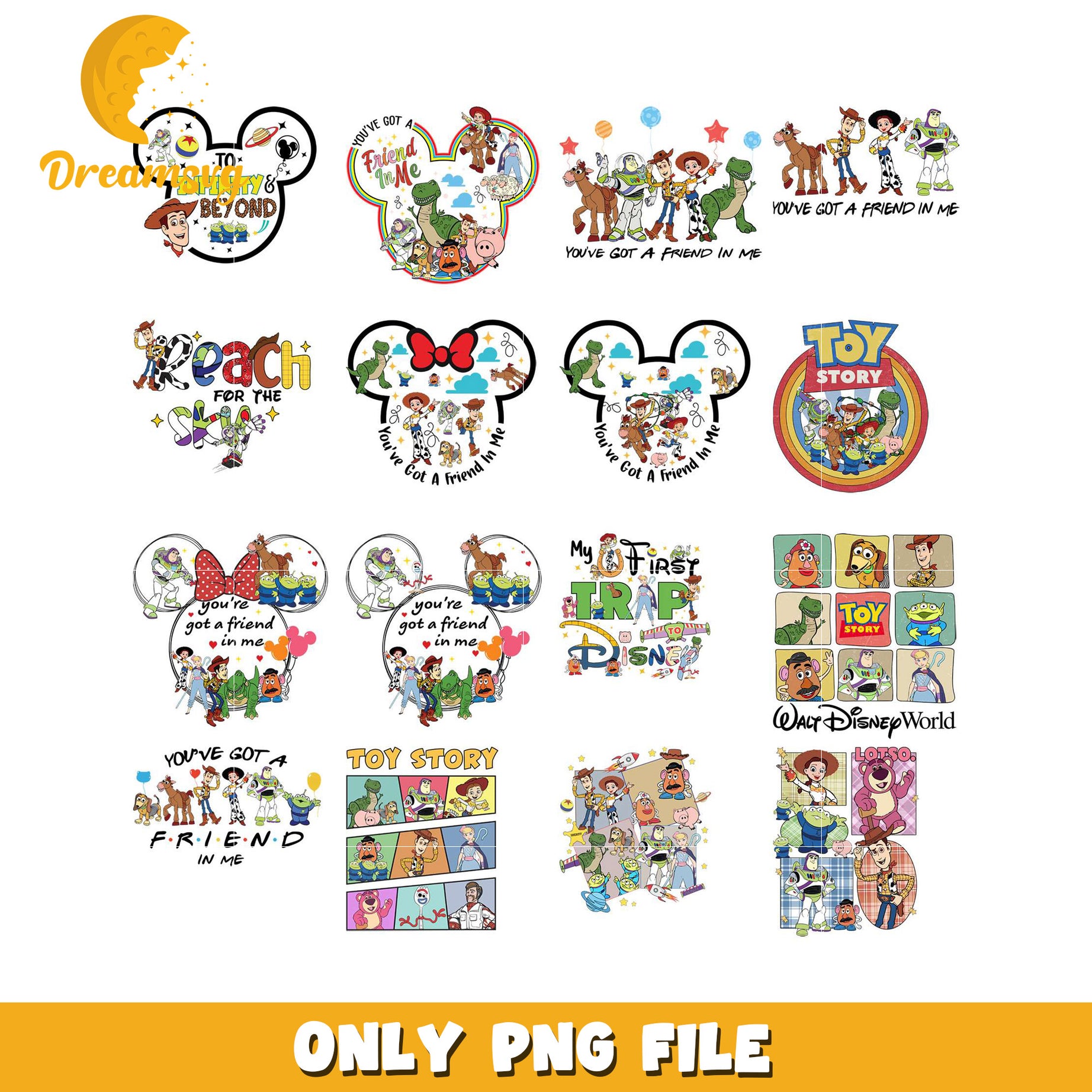 Toy Story PNG Bundle Mickey Designs