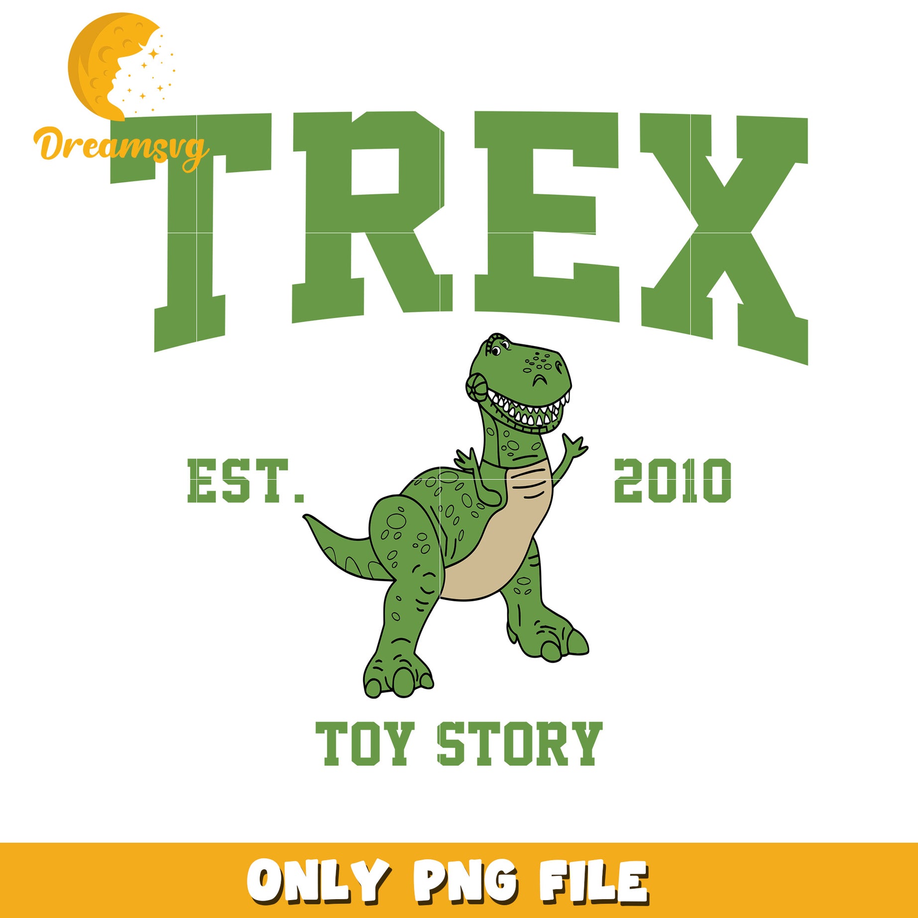 Toy Story T-Rex Cartoon Graphic PNG for Kids Fun