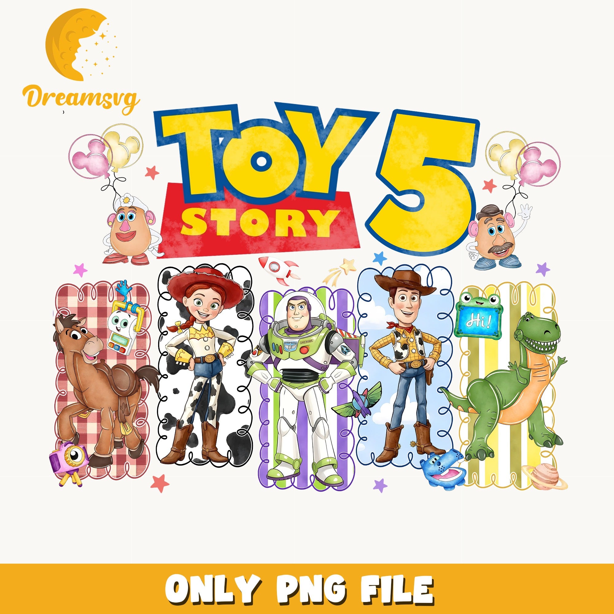 Toy Story 5 Characters Bundle PNG, Woody Buzz Lightyear PNG, Disney PNG