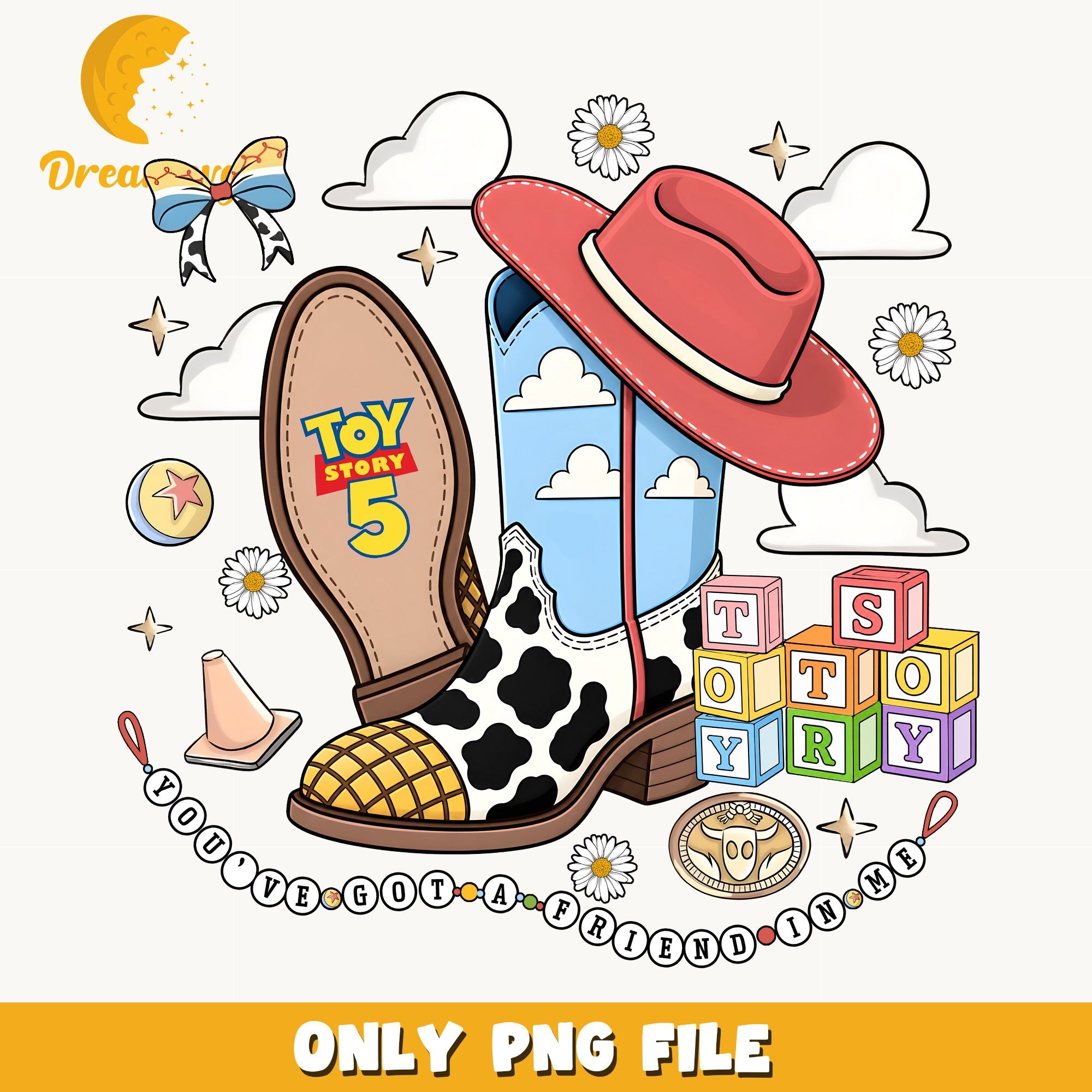 Toy Story 5 PNG, Woody Cowboy Boot Disney PNG, You've Got A Friend PNG