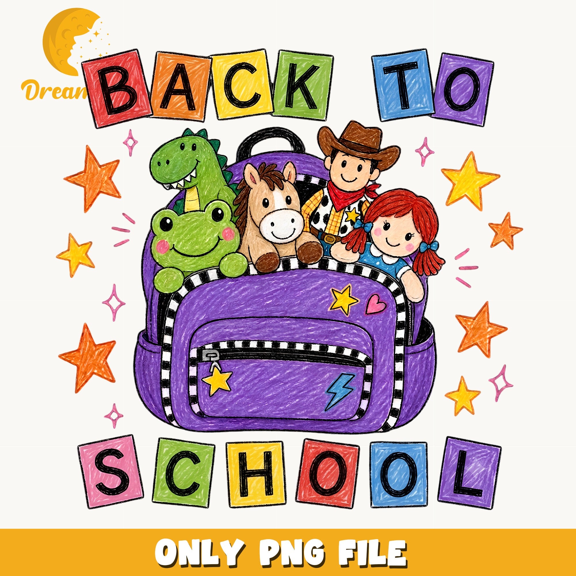 Toy Story Back To School PNG, Woody Jessie School PNG, Kids PNG