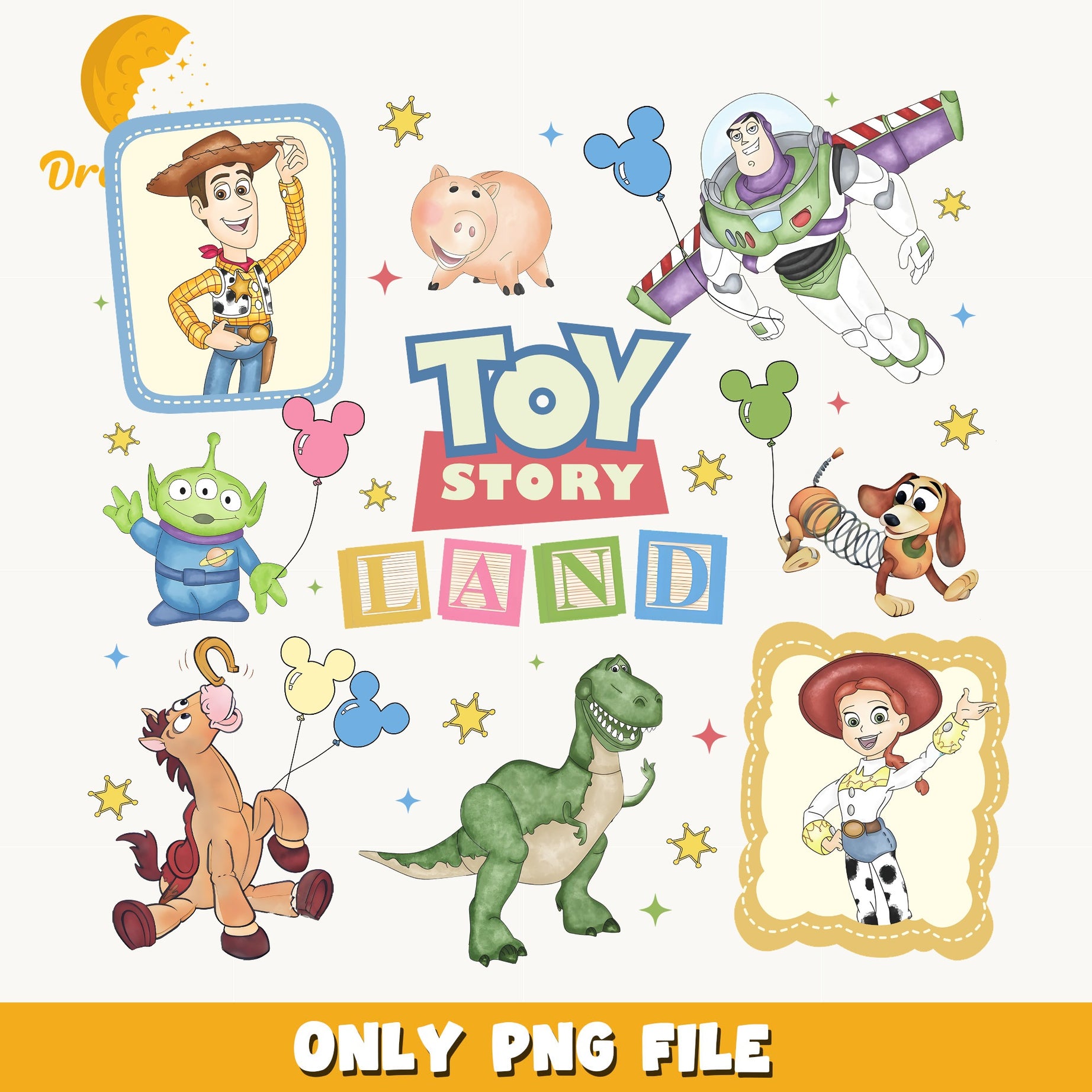 Toy Story Land PNG Bundle, Woody Buzz Lightyear PNG, Disney PNG