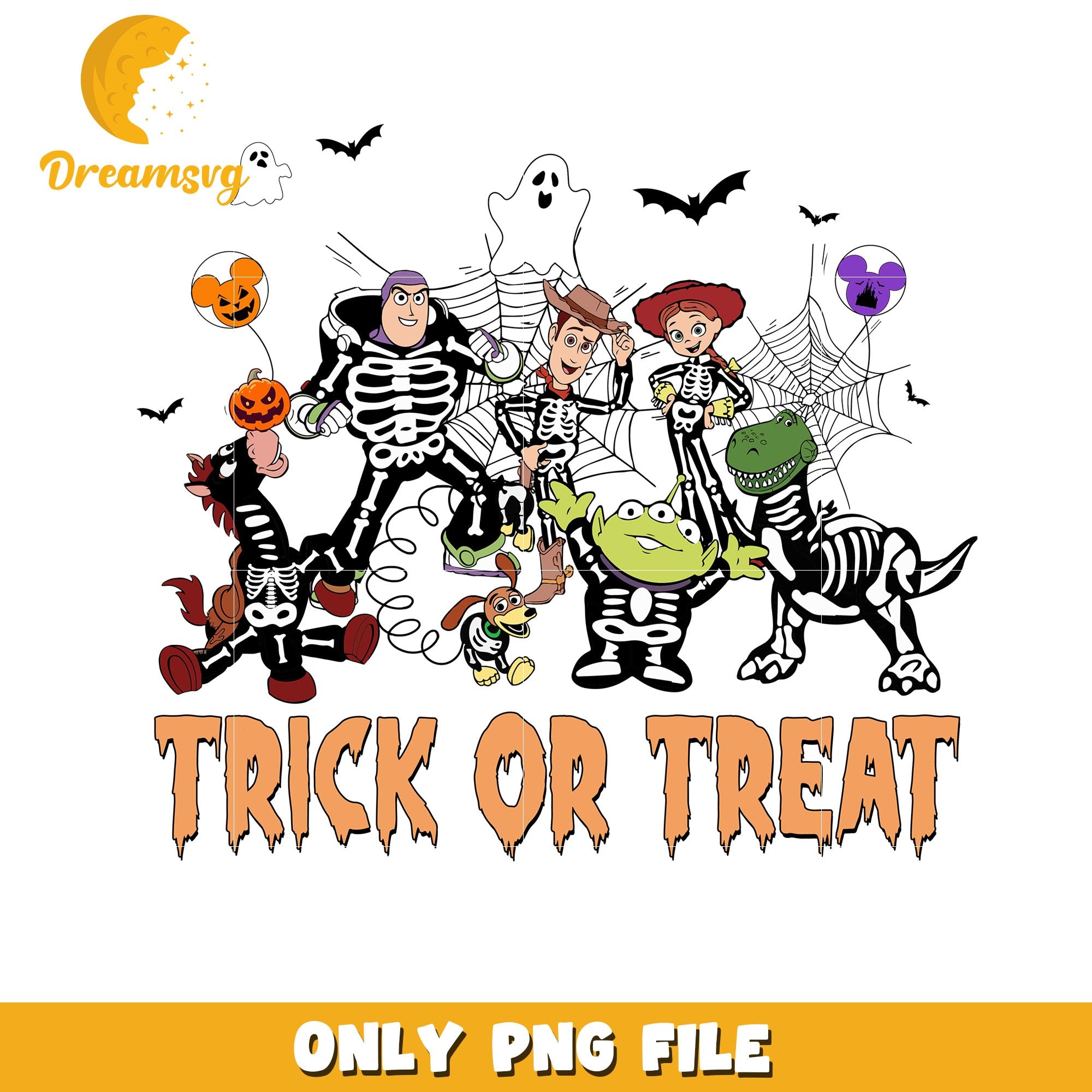 Toy story halloween  trick or treat png, Disney friends halloween vibes png