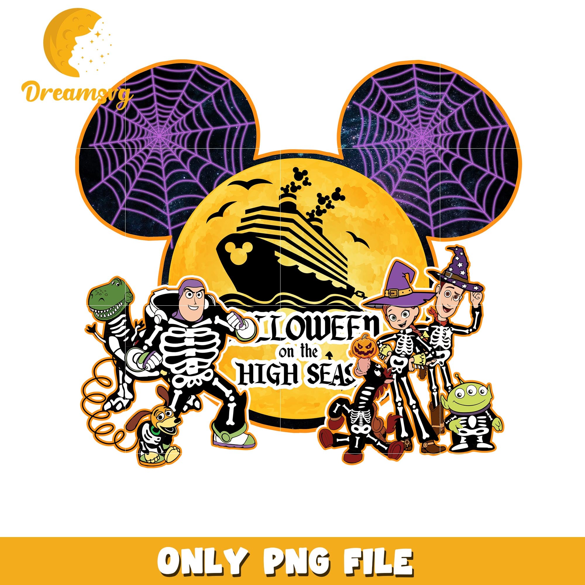 Toy story halloween on the high seas png, Disney friends halloween vibes png