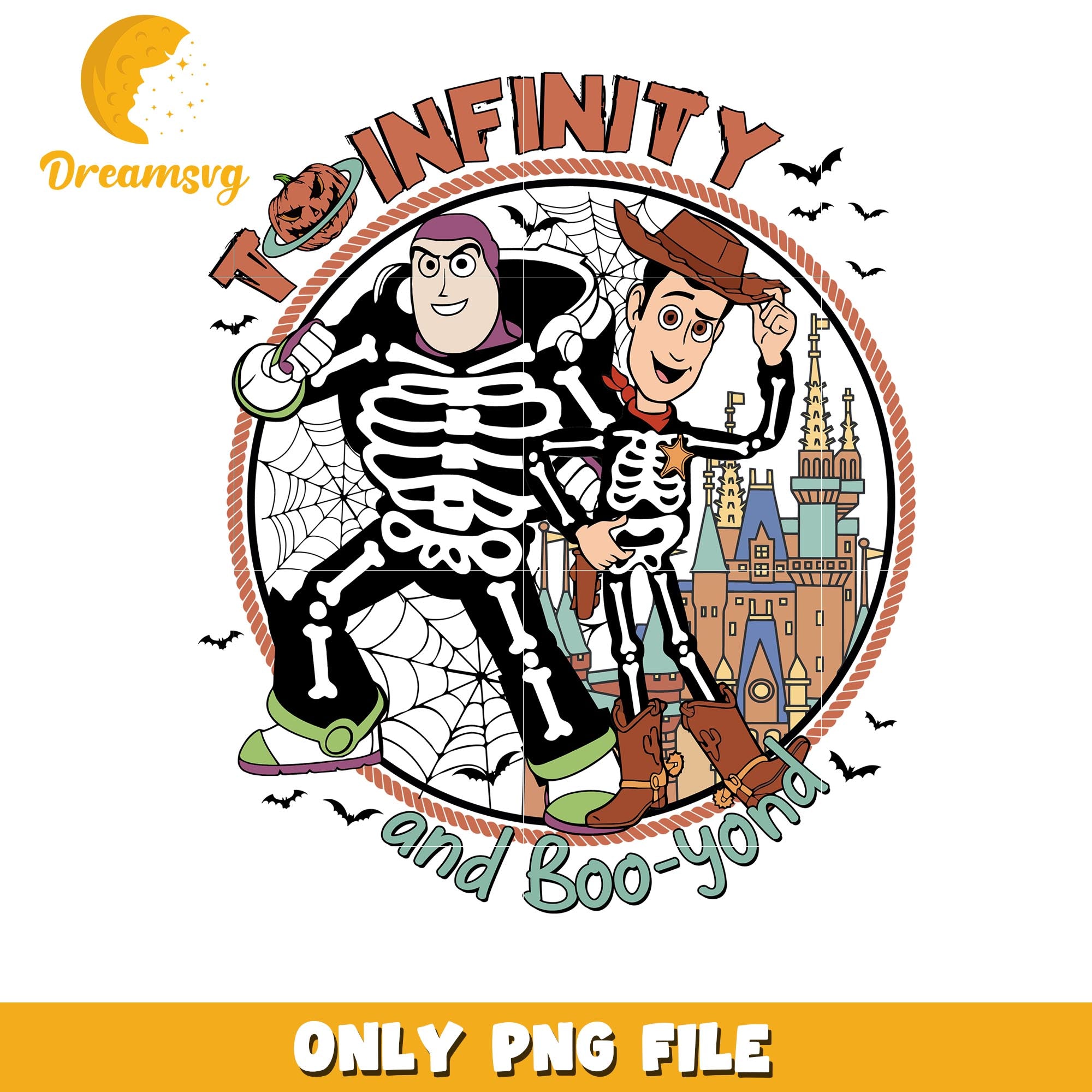 Toy story halloween to infinity and beyond png, Disney friends halloween vibes png