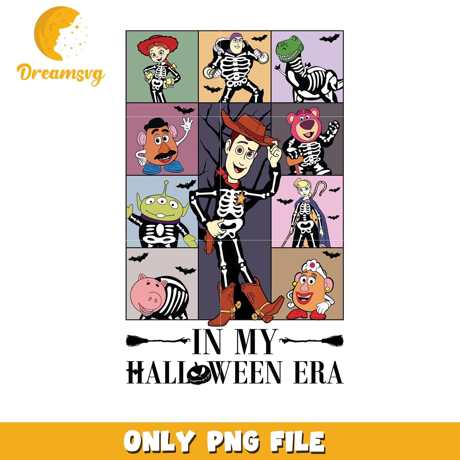 Toy story in my halloween era png, Disney friends halloween vibes png