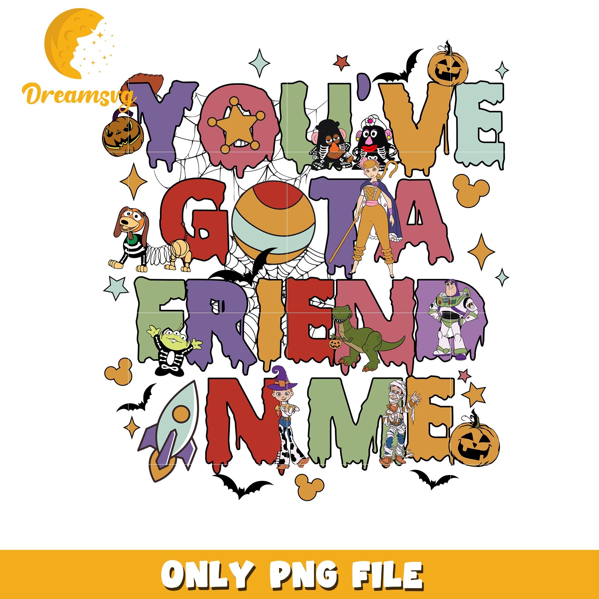 Toy story you got a friend in me png, Disney world halloween vibes png