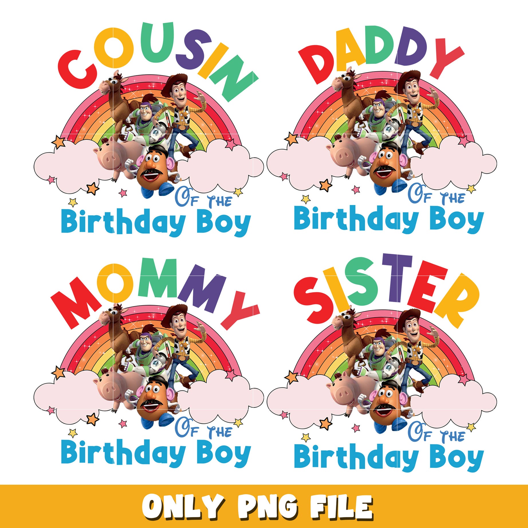 Toy Story Birthday For Family bundle png, Toy Story png, Disney cartoon png, Digital download  