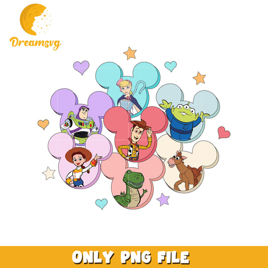 Toy story character mickey head png, disney png, valentine png