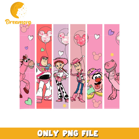 Toy story character on valentine day png, valentine png