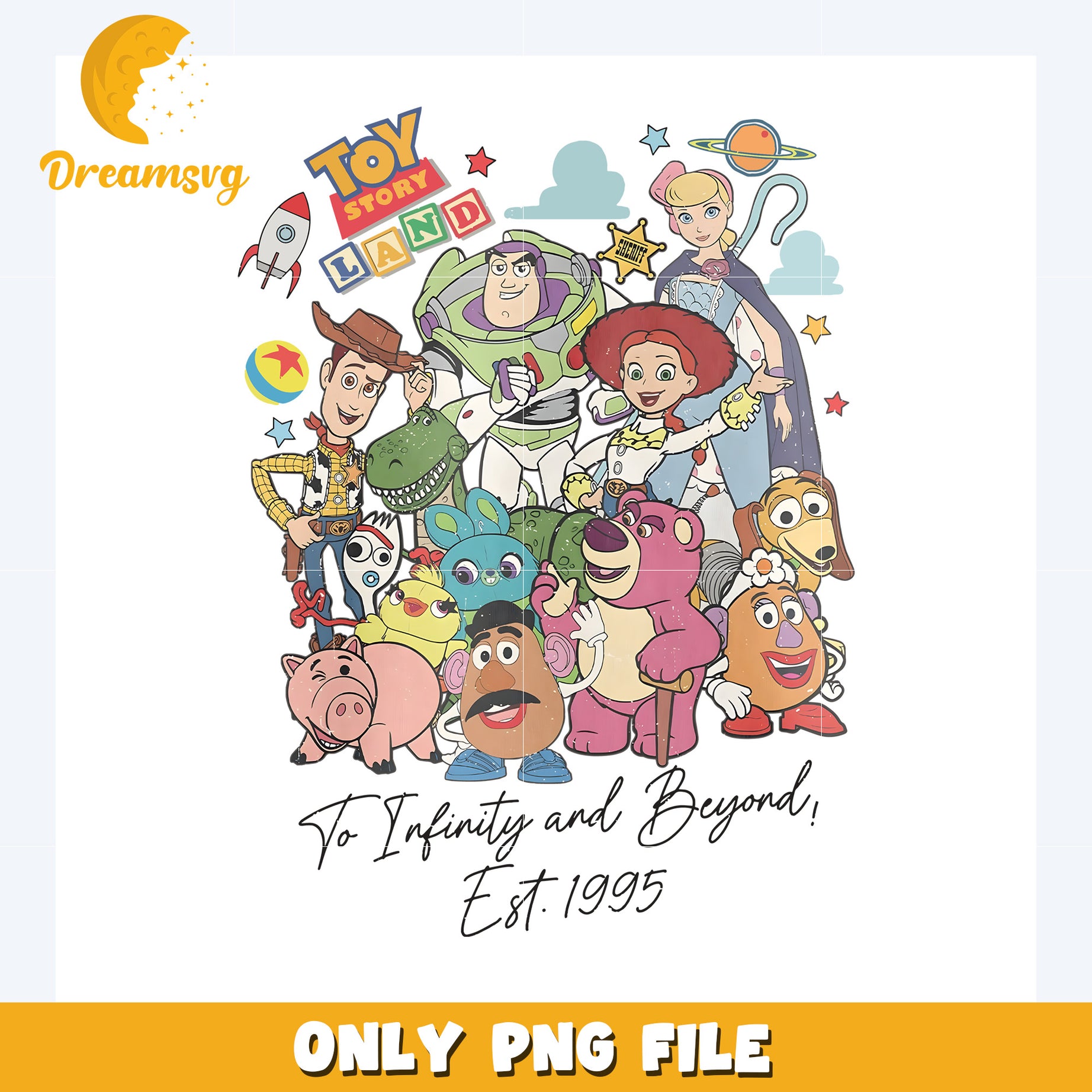 Toy story characters png, disney plus png, disney world png
