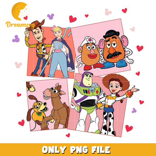 Toy story characters valentine png, Toy story characters png