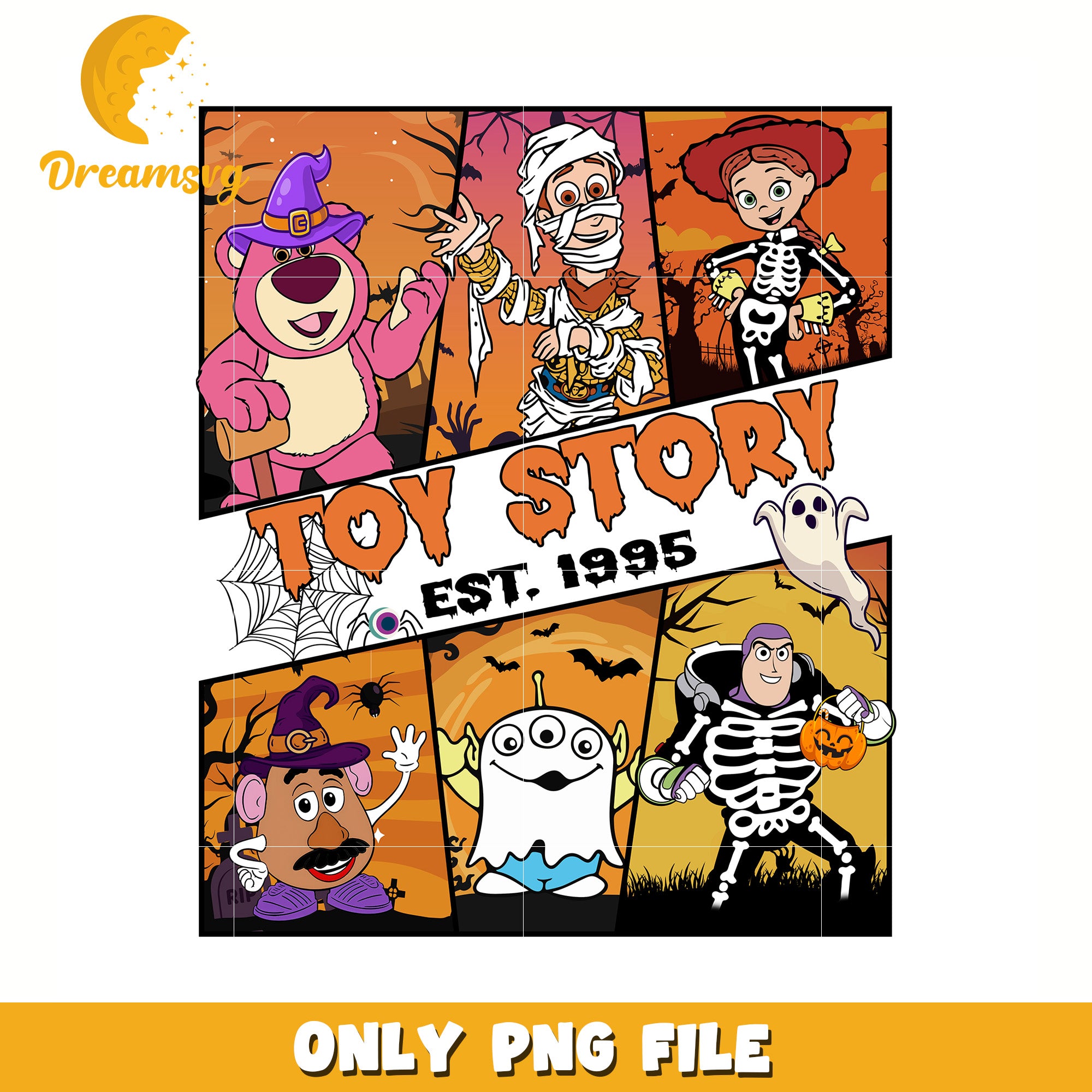 Toy story halloween est 1995 png, halloween png, trick or treat png