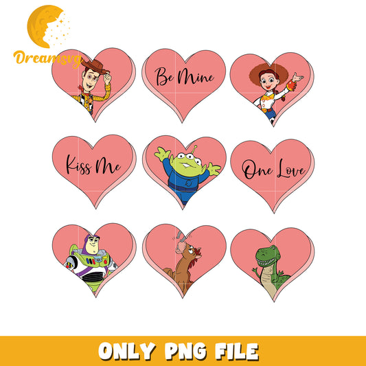 Toy story heart shape png, heart shape png, valentine png