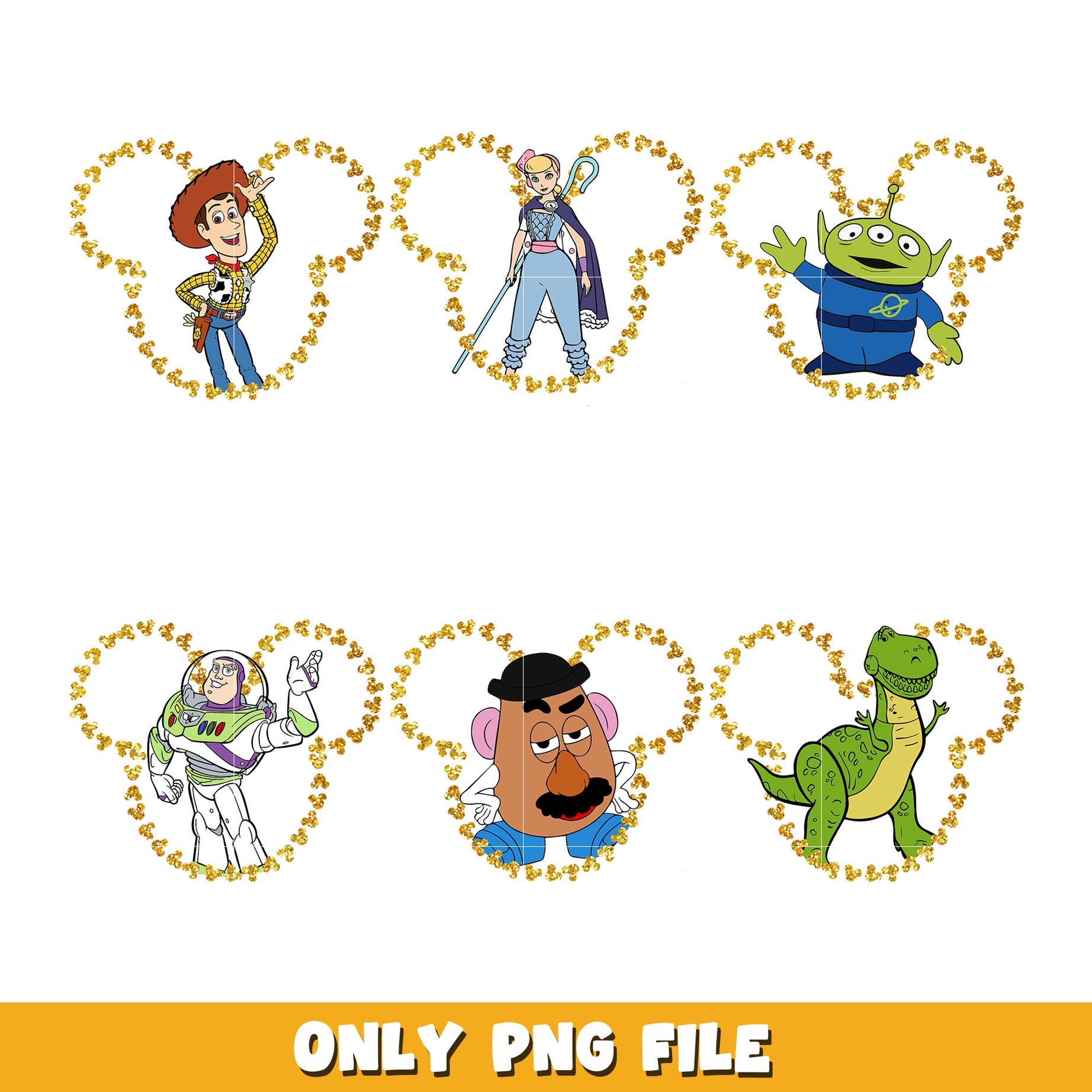 Woody friends x mickey toy story bundle png, Toy Story png, Disney cartoon png, Digital download 