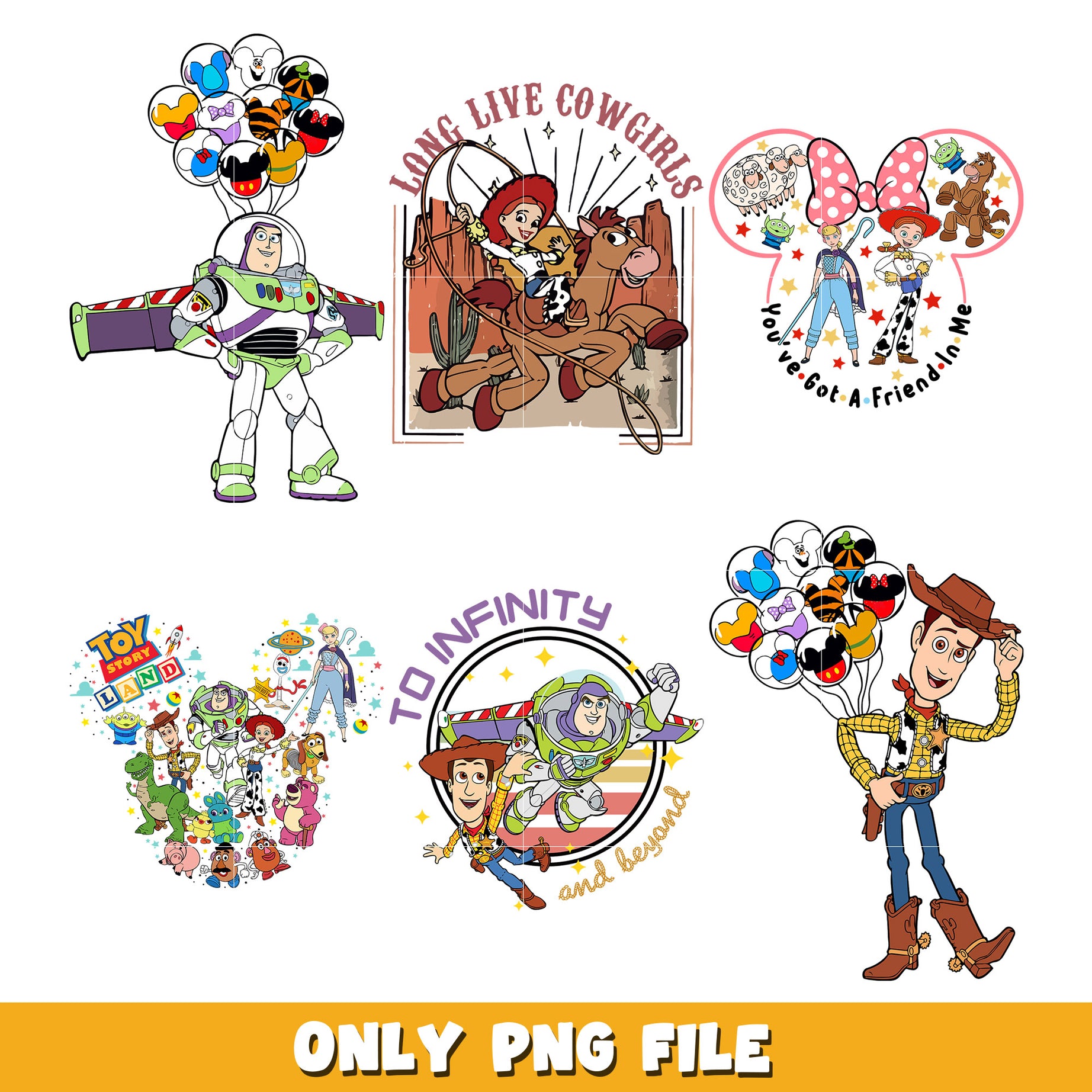 Toy story land bundle png, Toy Story png, Disney cartoon png, Digital download 