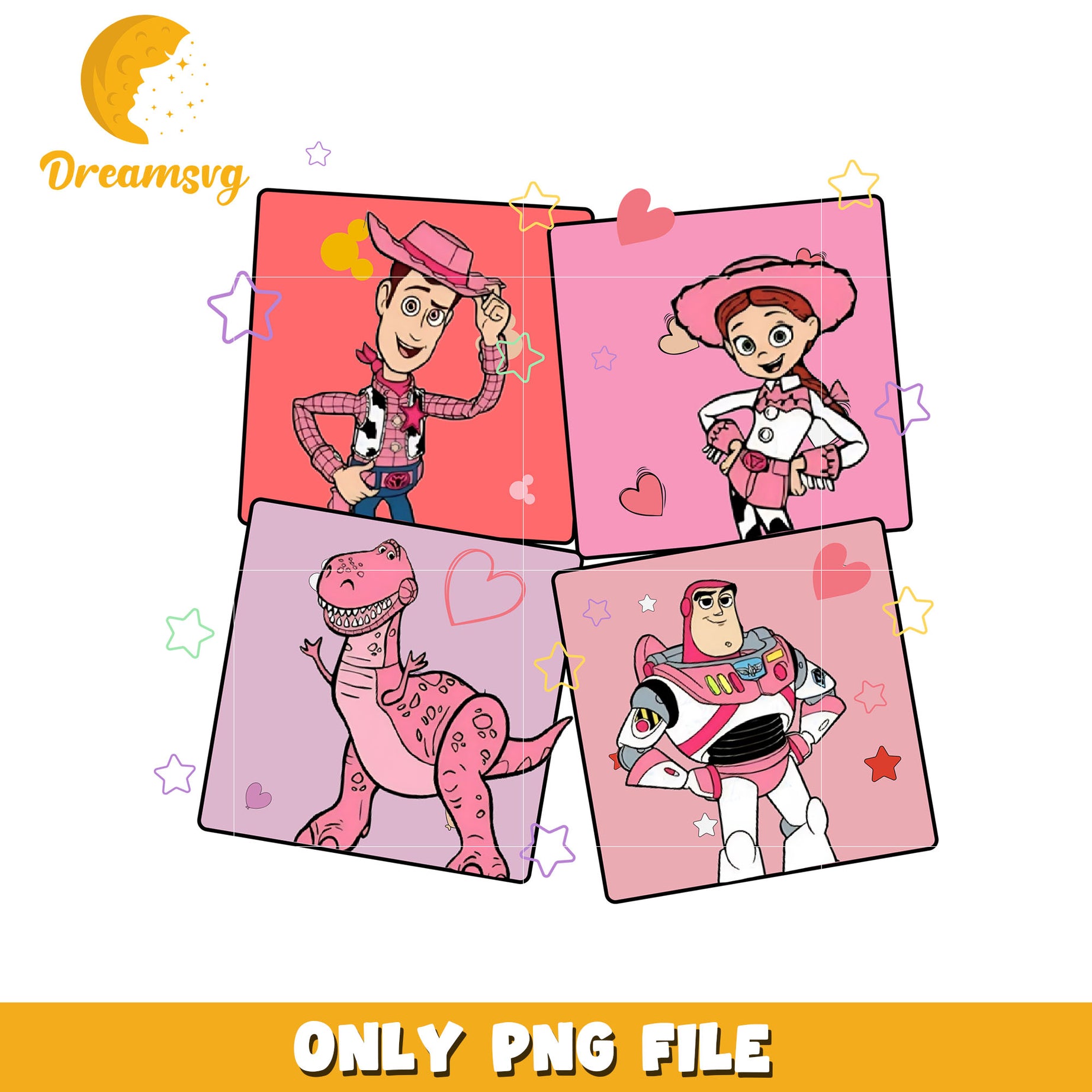 Toy story pink valentine day png, disney png, valentine png