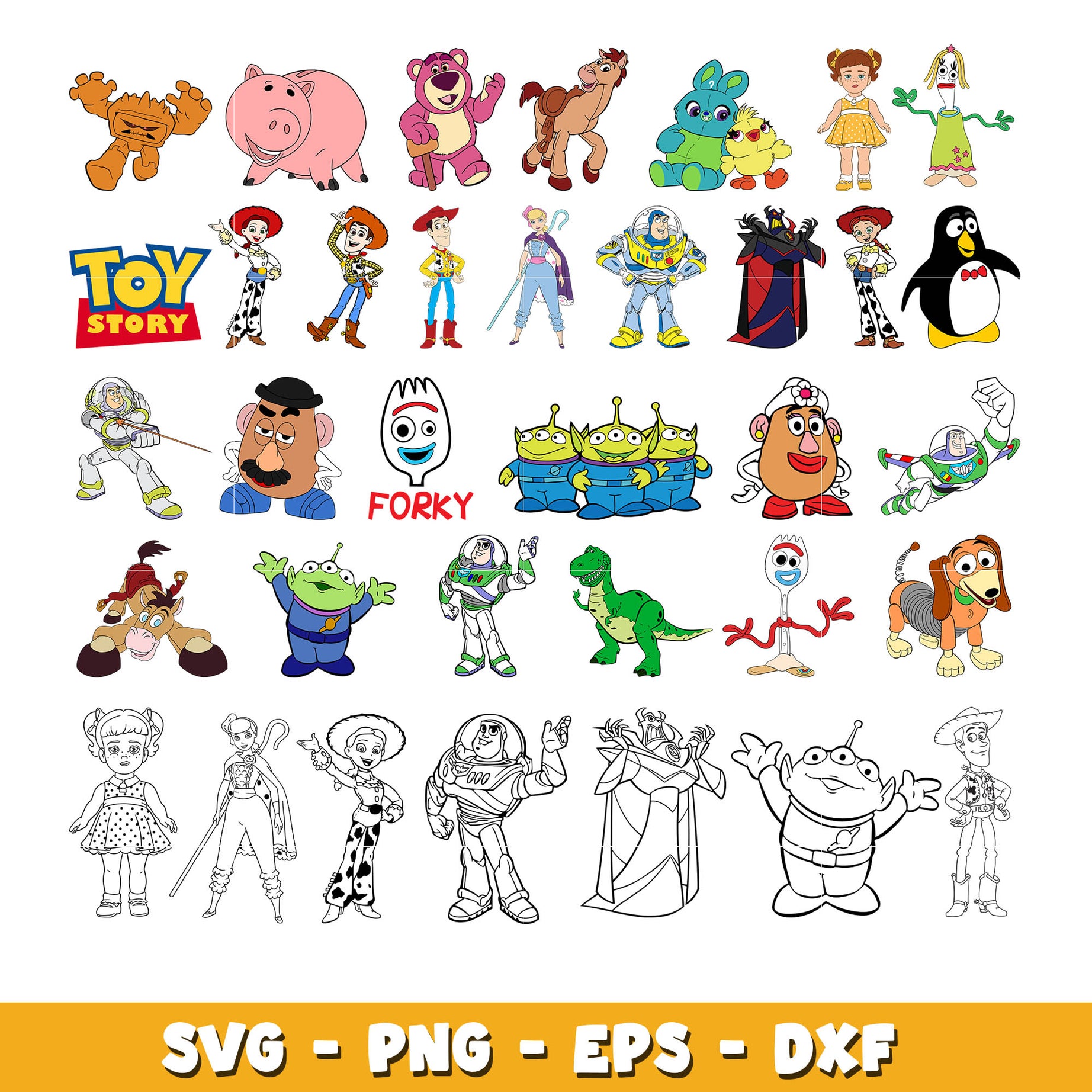 Toy Story cartoon bundle svg, Toy Story svg, Disney cartoon svg, Digital download  