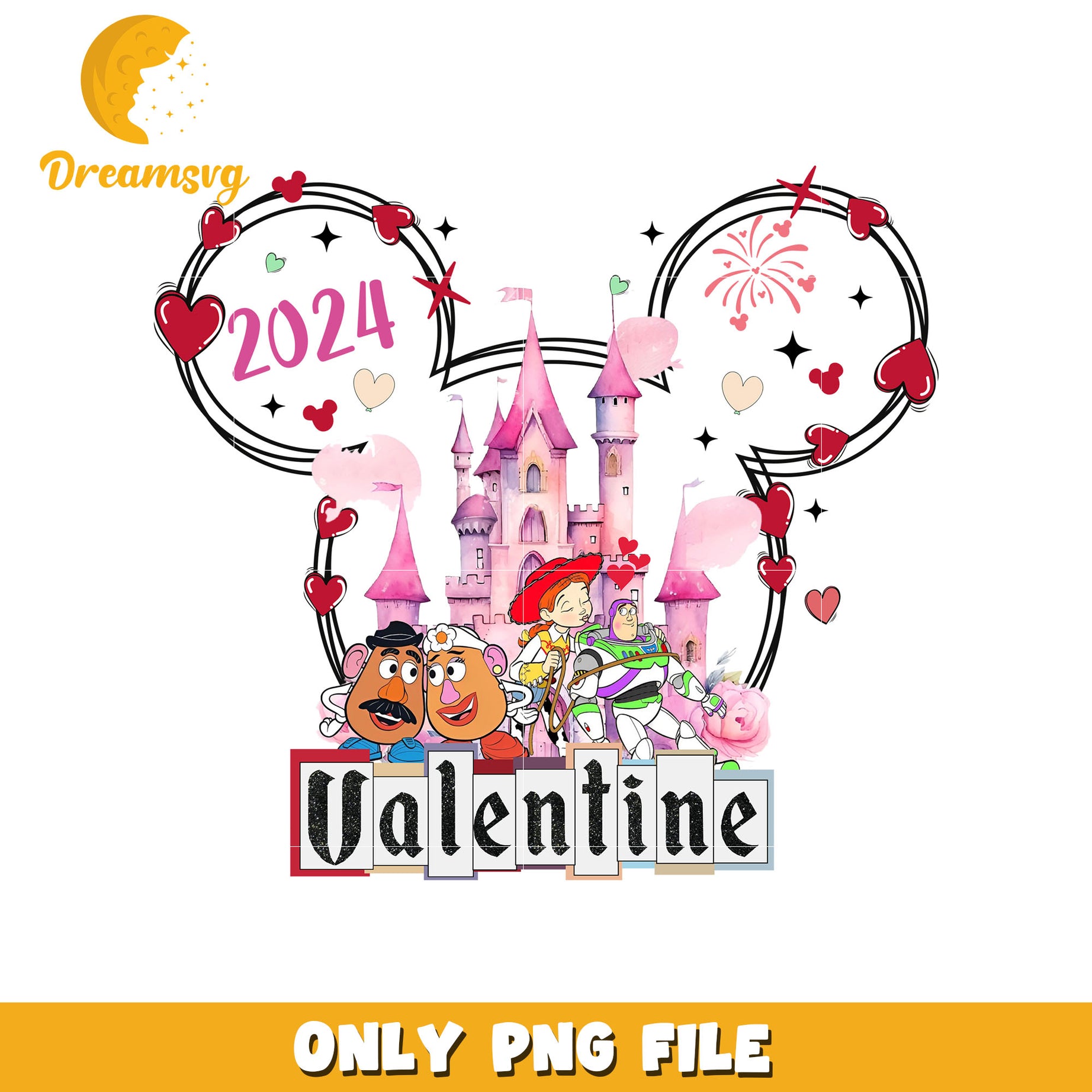 Toy story valentine 2024 png, mickey head png, valentine png