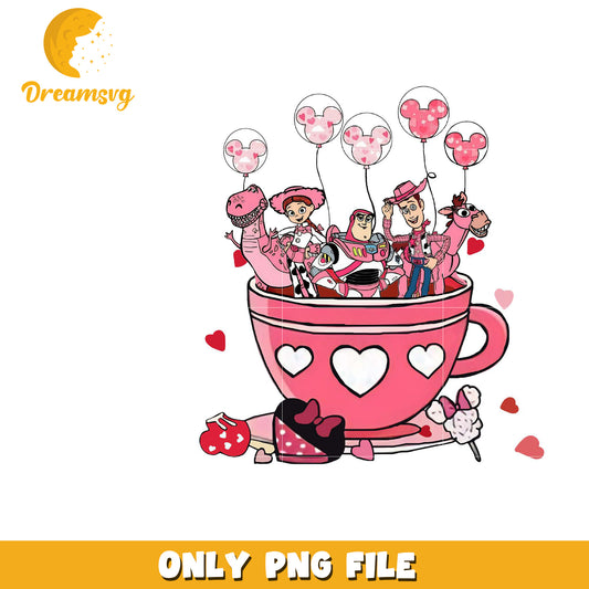 Toy story valentine tea cup png, Toy story png, tea cup png